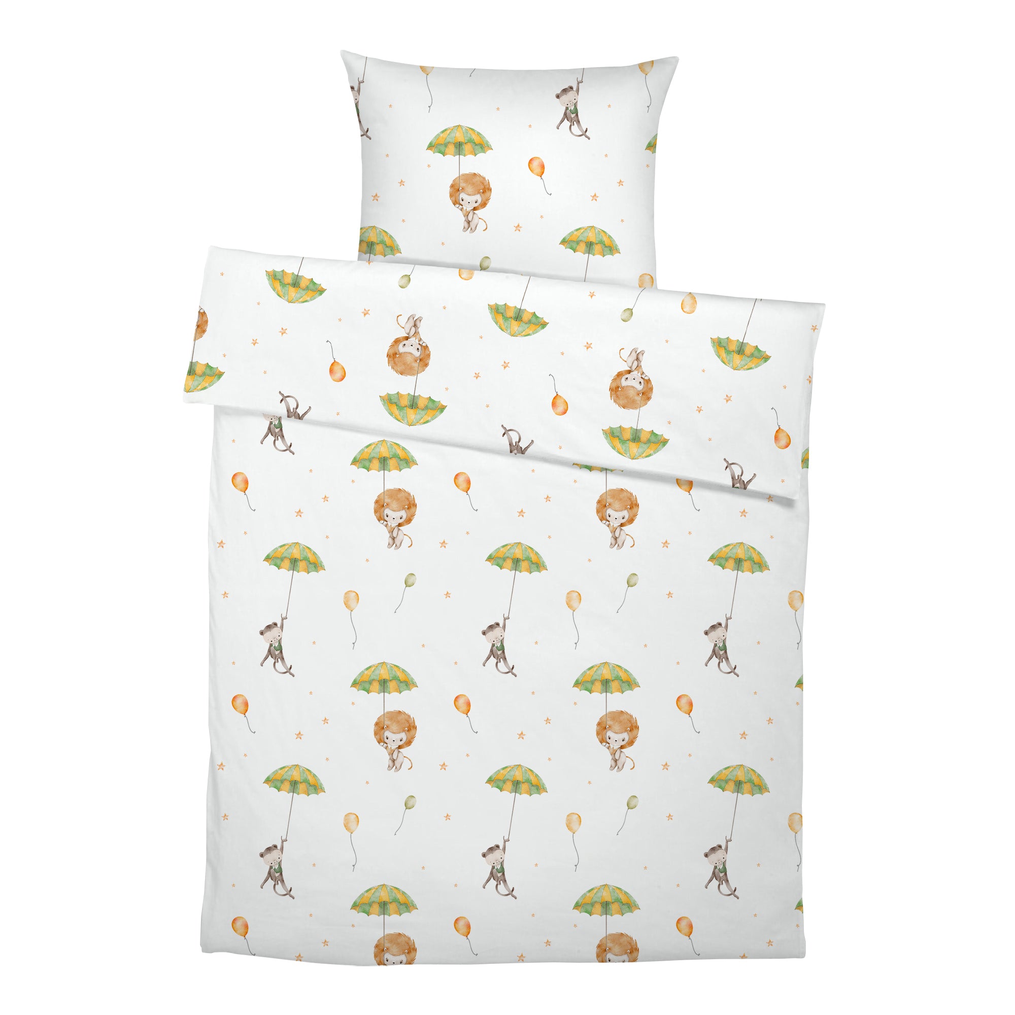"Löwe und Affe" Premium Kinderbettwäsche - Leslis