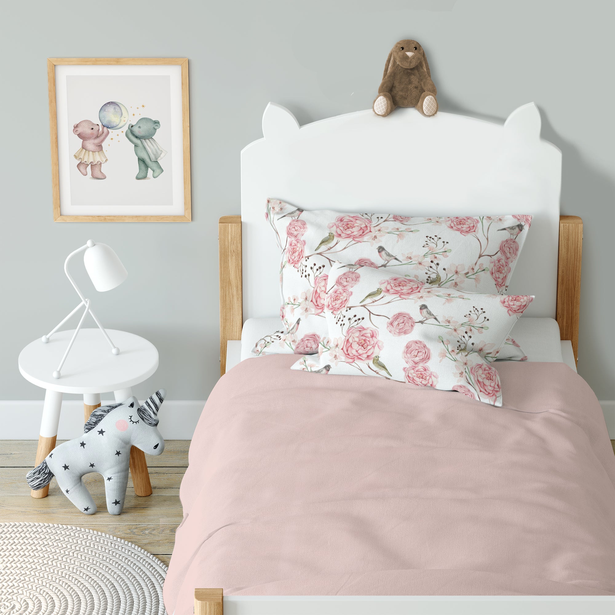"Vögel und Blumen" Premium Kinderbettwäsche - Leslis