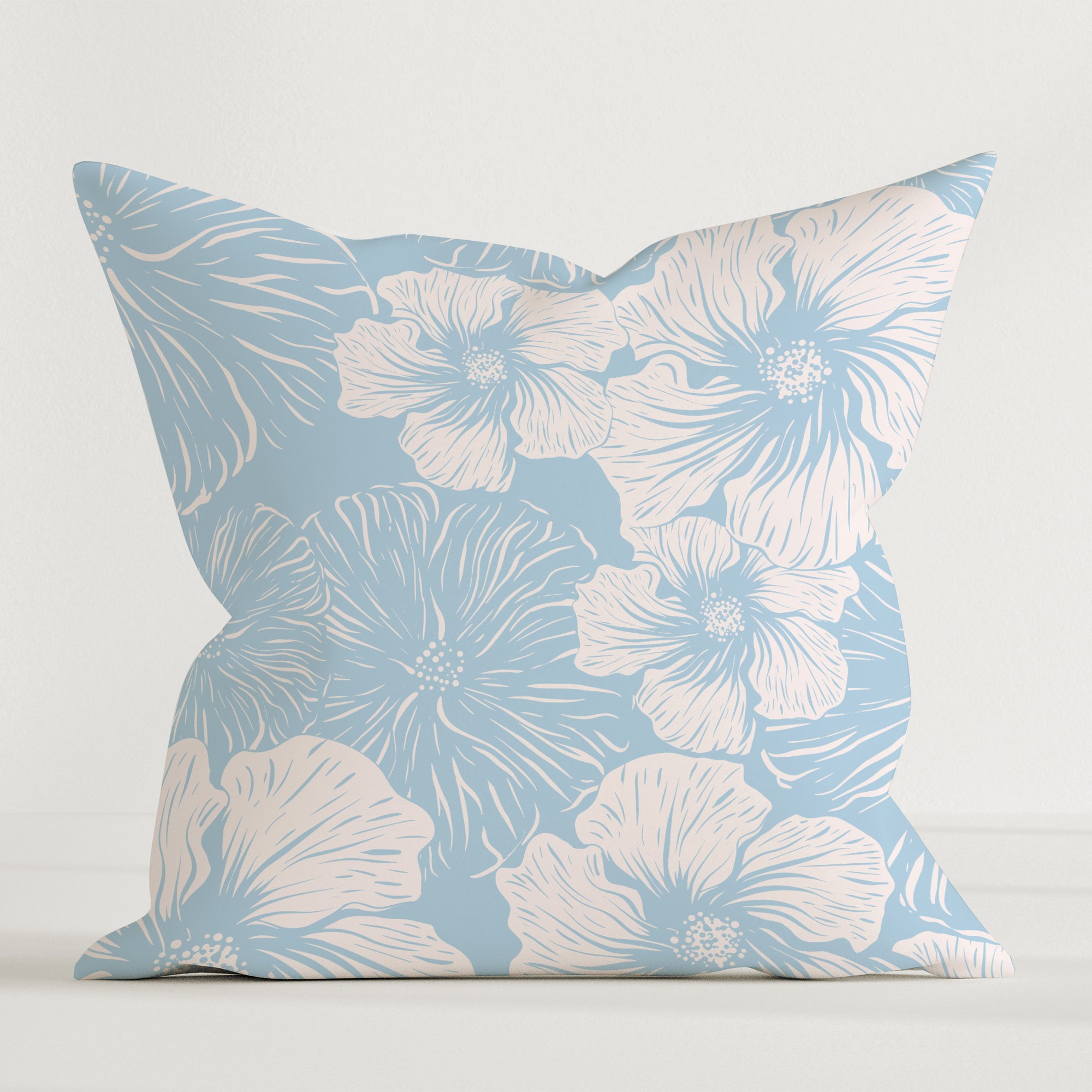 "Blaue Blumen" Premium Dekokissen - Leslis