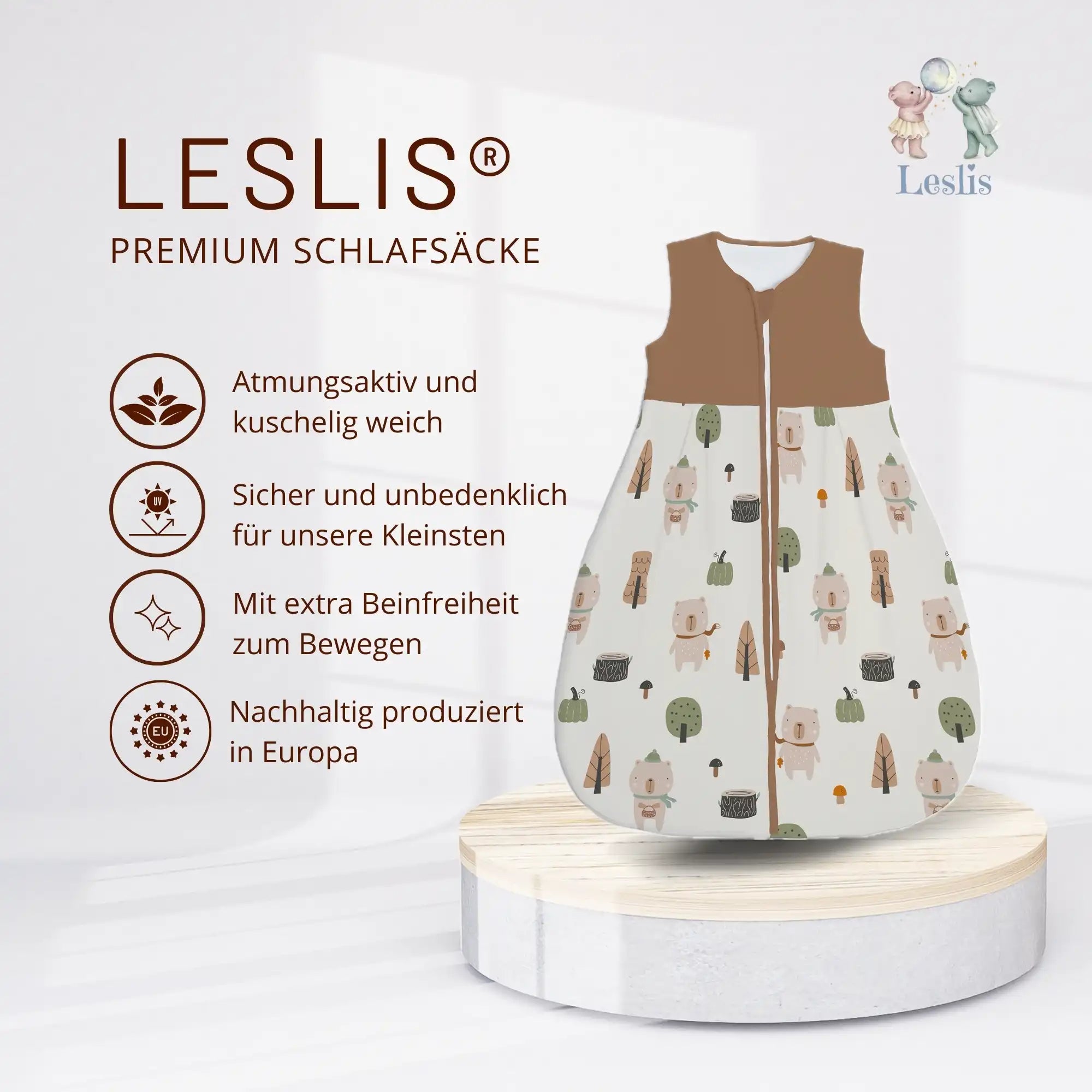 "Nordic Bär" Premium Jersey Schlafsack 1.0 TOG - Leslis