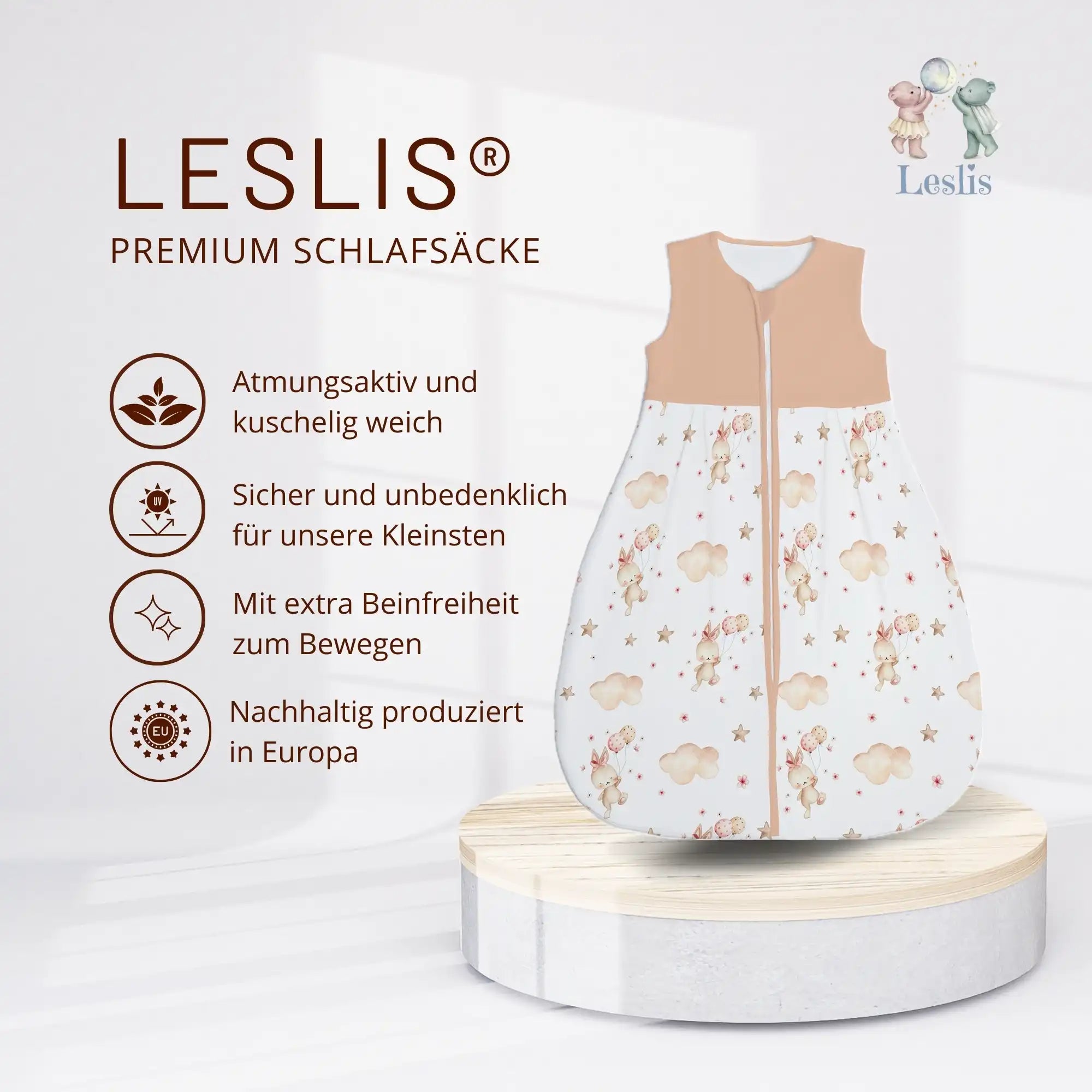 "Traumhase" Premium Jersey Schlafsack 1.0 TOG - Leslis