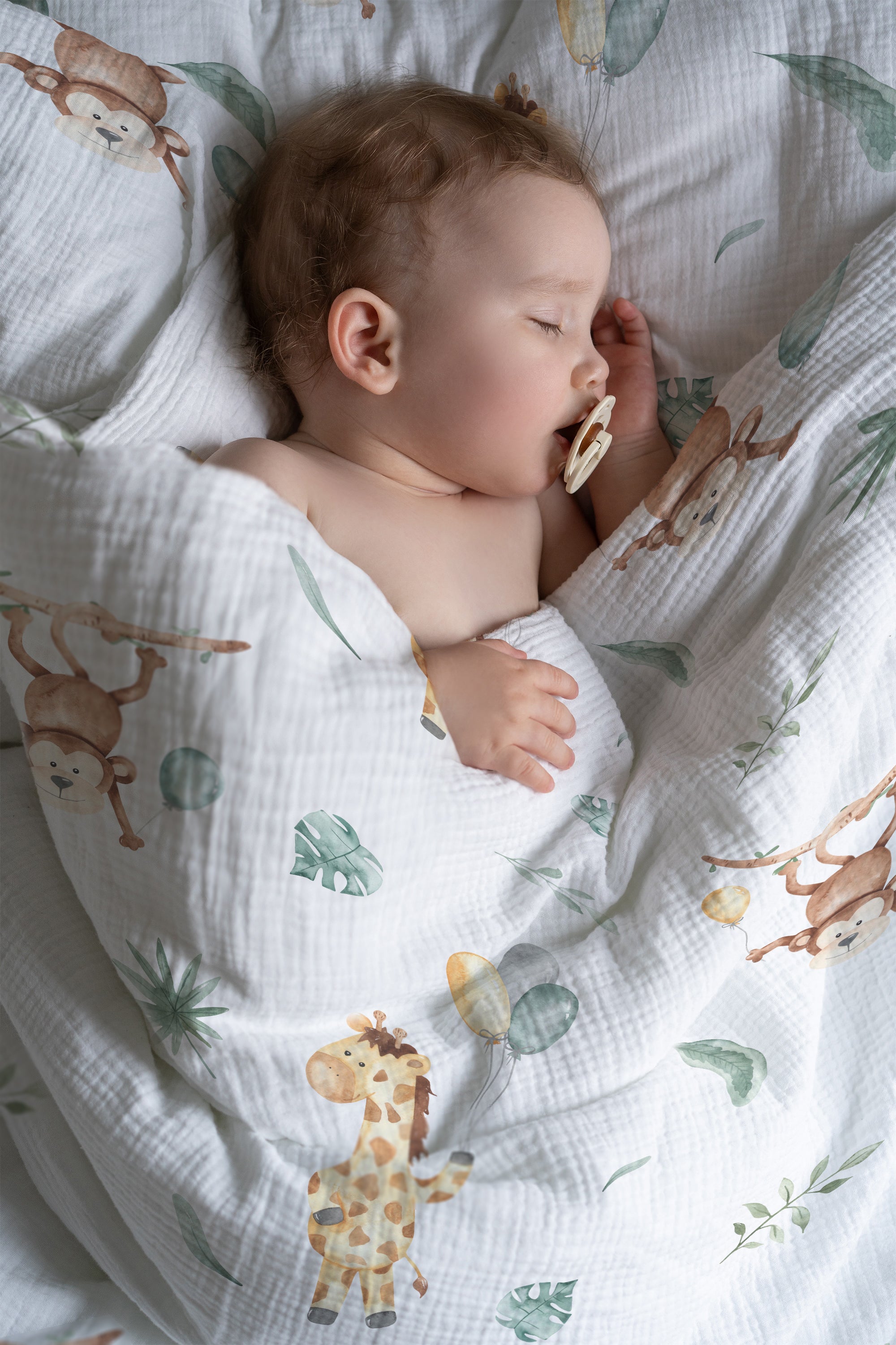 “Affe und Giraffe” Premium Kinderbettwäsche - Leslis