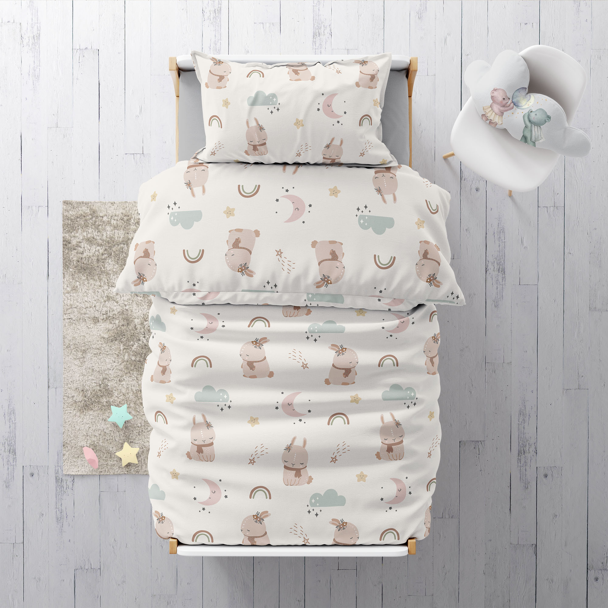 “Nordic Bunny” Premium Kinderbettwäsche - Leslis