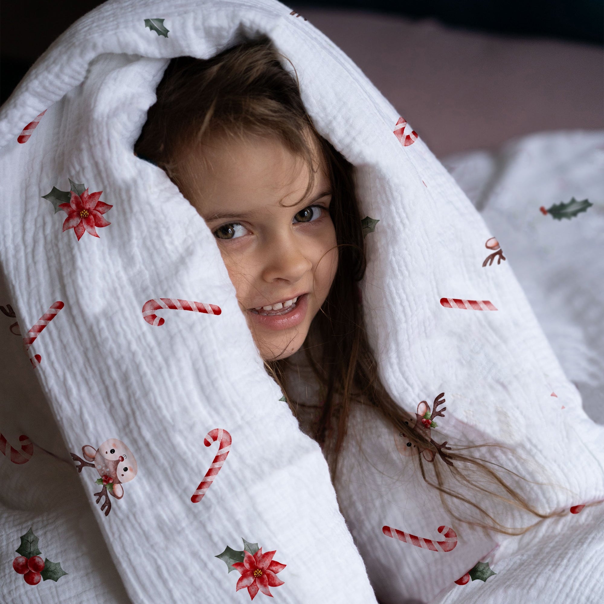 "Zuckerstangen und Rehe" Premium Kinderbettwäsche - Leslis