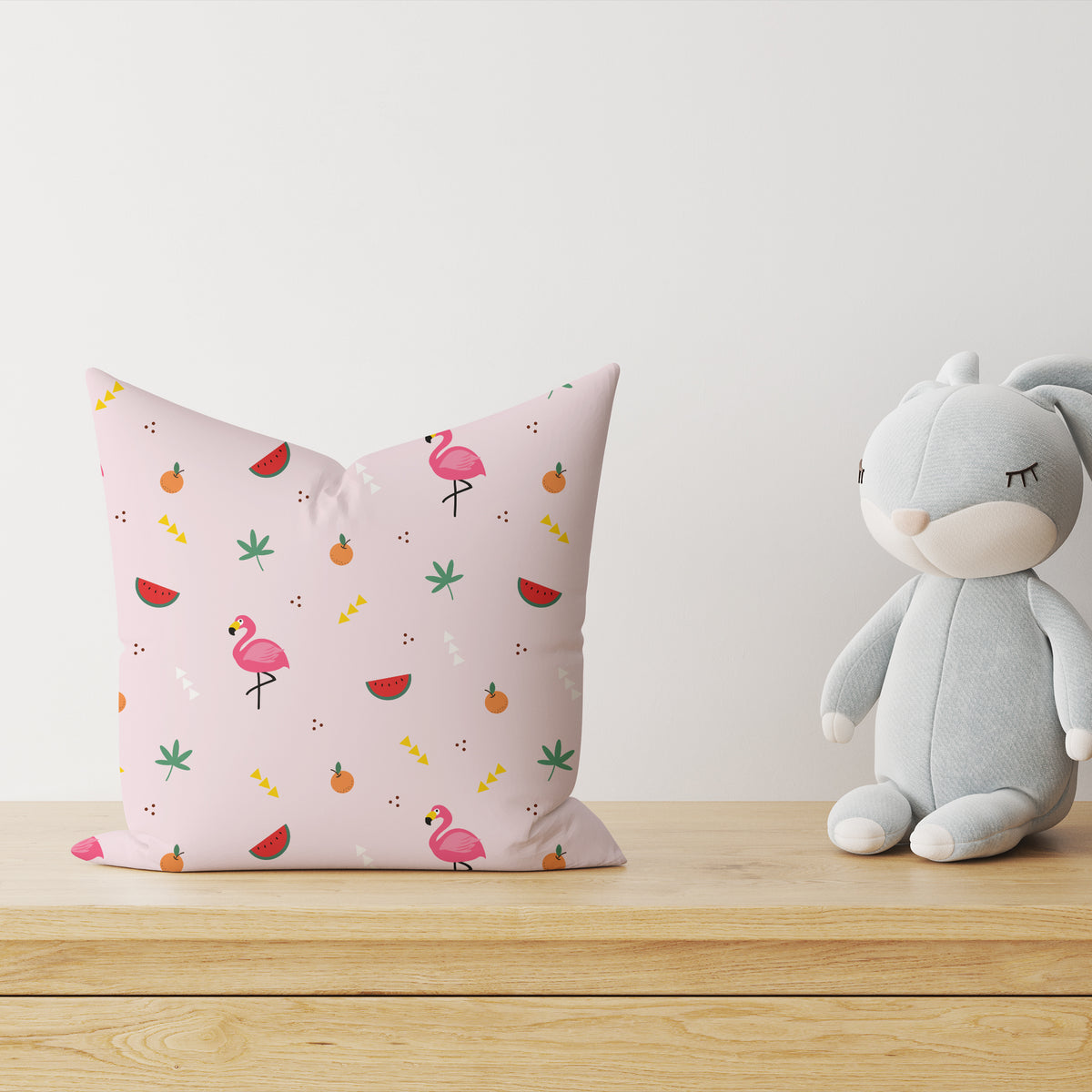 « Flamant rose » – Coussin décoratif haut de gamme