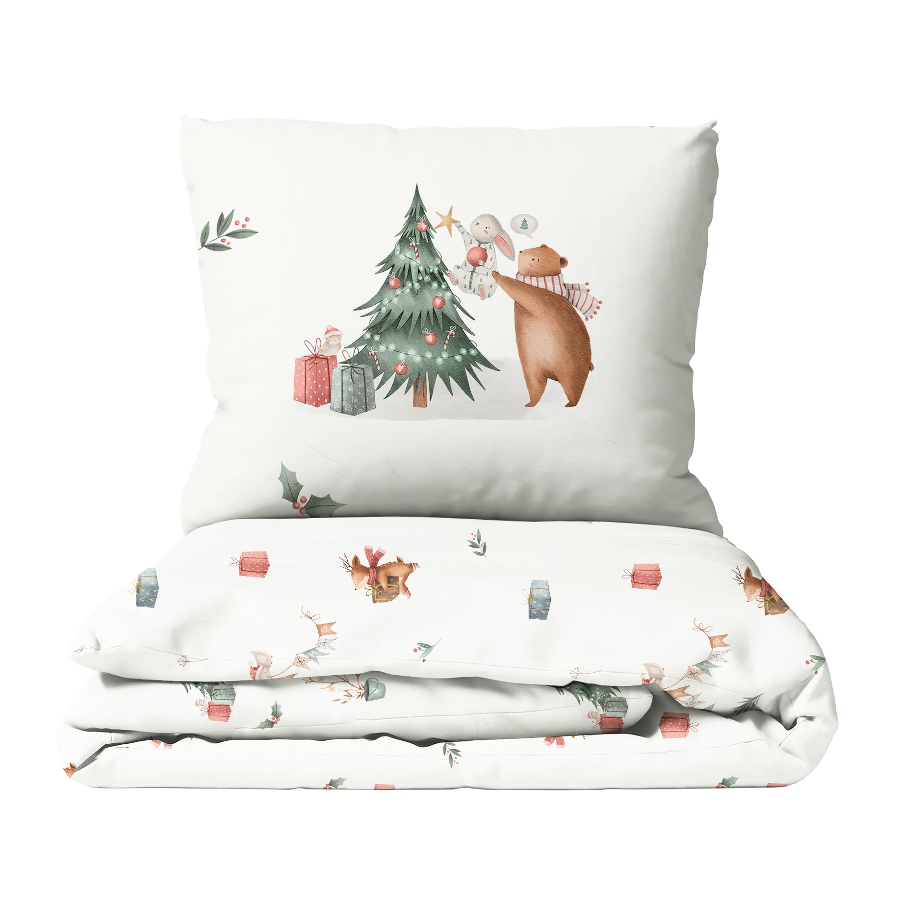 "Weihnachten im Wald" Premium Kinderbettwäsche