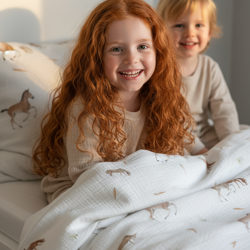 "Horses" premium children's bed linen