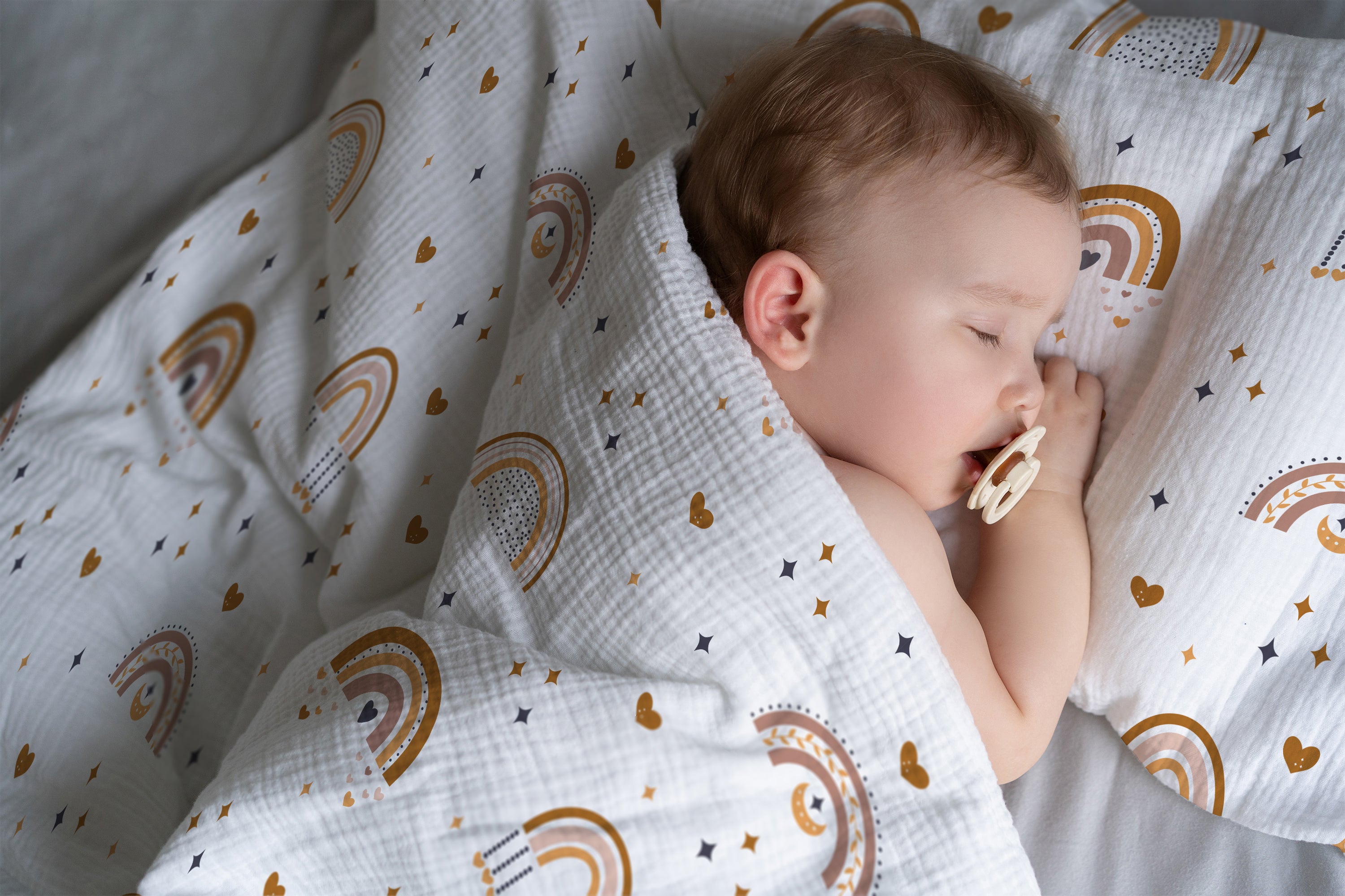 “Boho Rainbow" Premium Kinderbettwäsche - Leslis