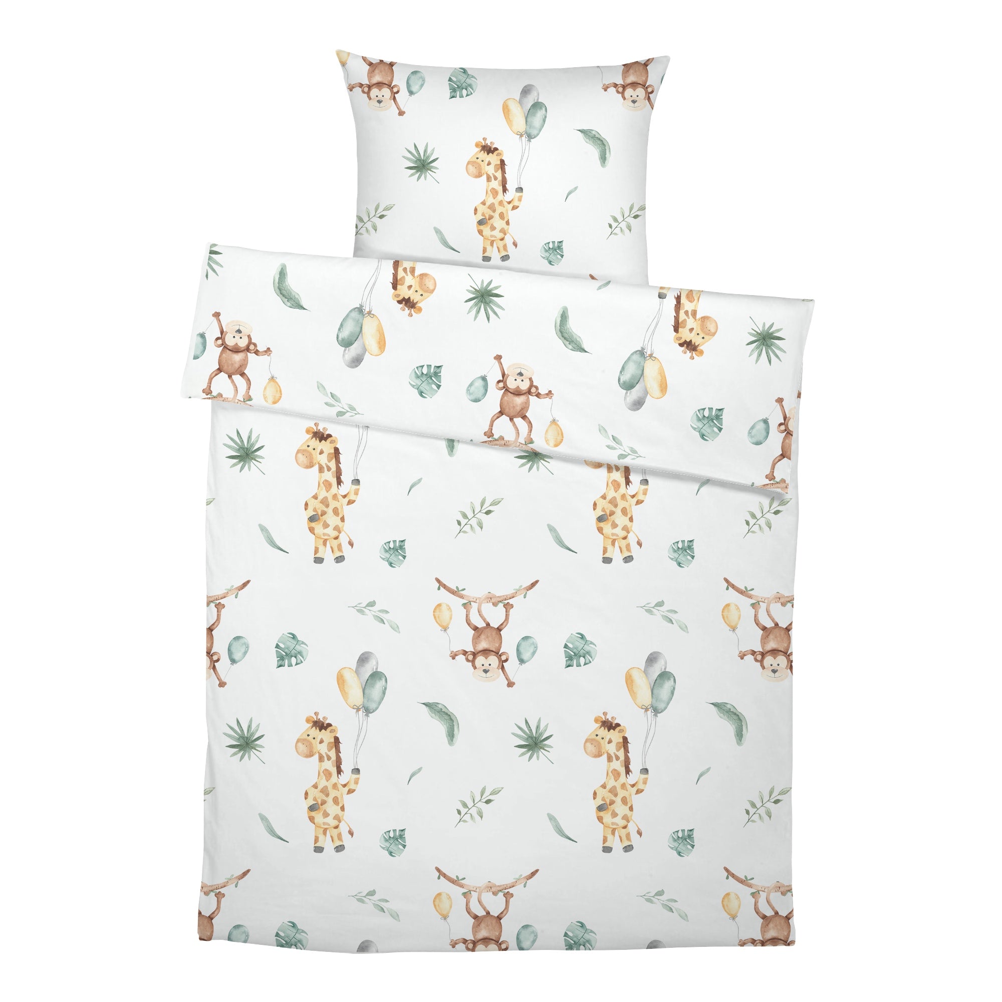 “Affe und Giraffe” Premium Kinderbettwäsche - Leslis