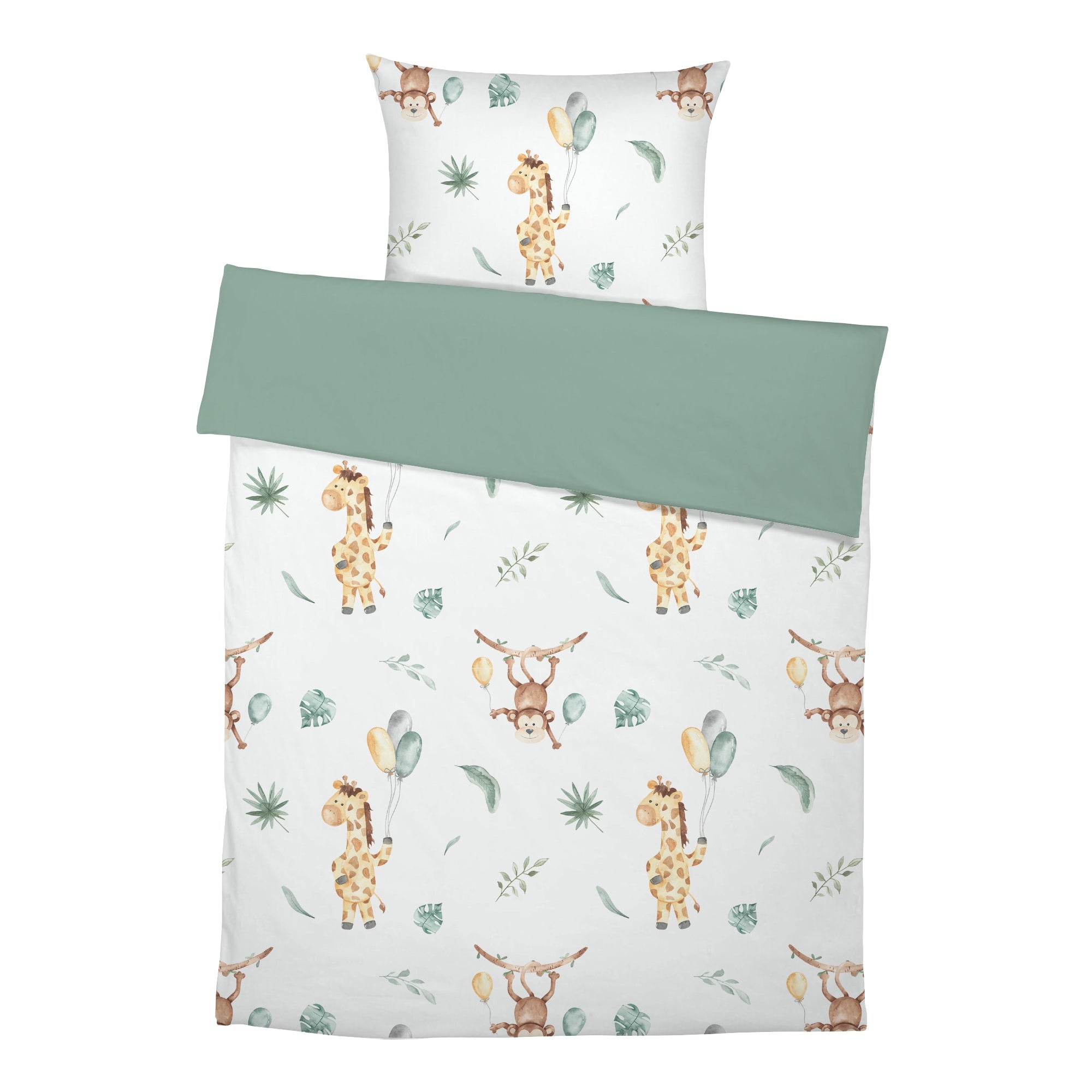 “Affe und Giraffe” Premium Kinderbettwäsche - Leslis