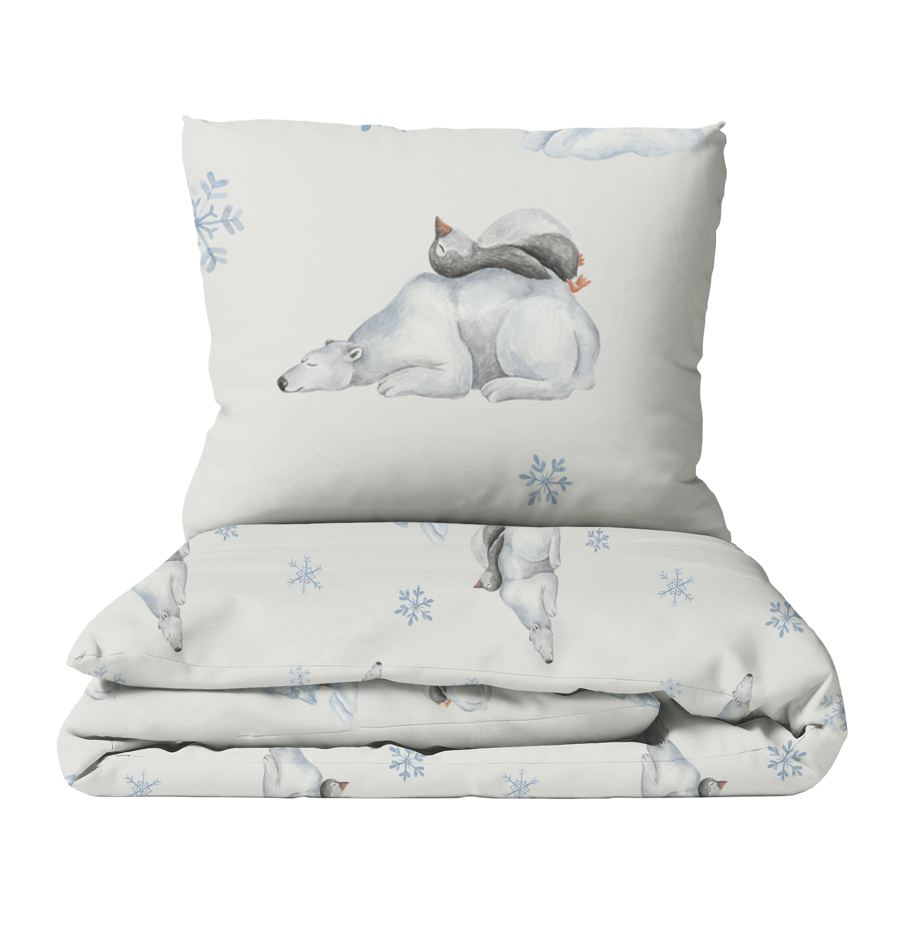 “Eisbär und Pinguin” Premium Kinderbettwäsche - Leslis