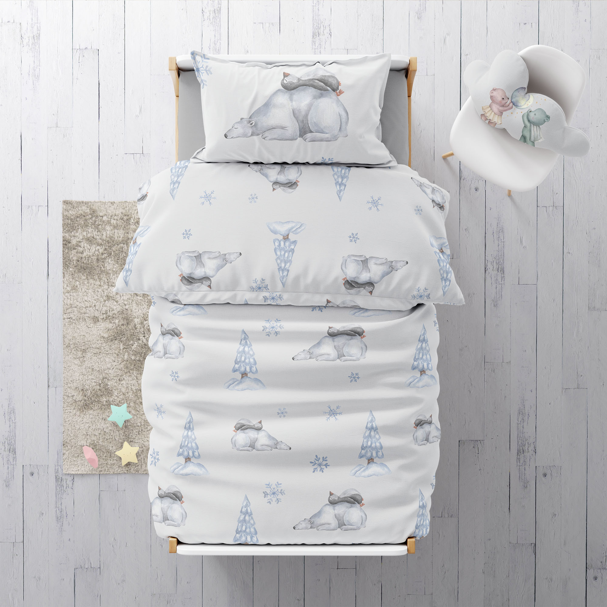 “Eisbär und Pinguin” Premium Kinderbettwäsche - Leslis