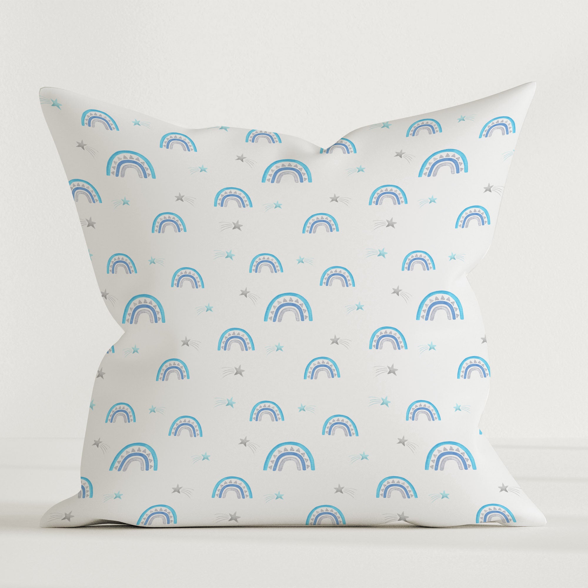 “Blue Rainbows” Premium Kinder Dekokissen - Leslis