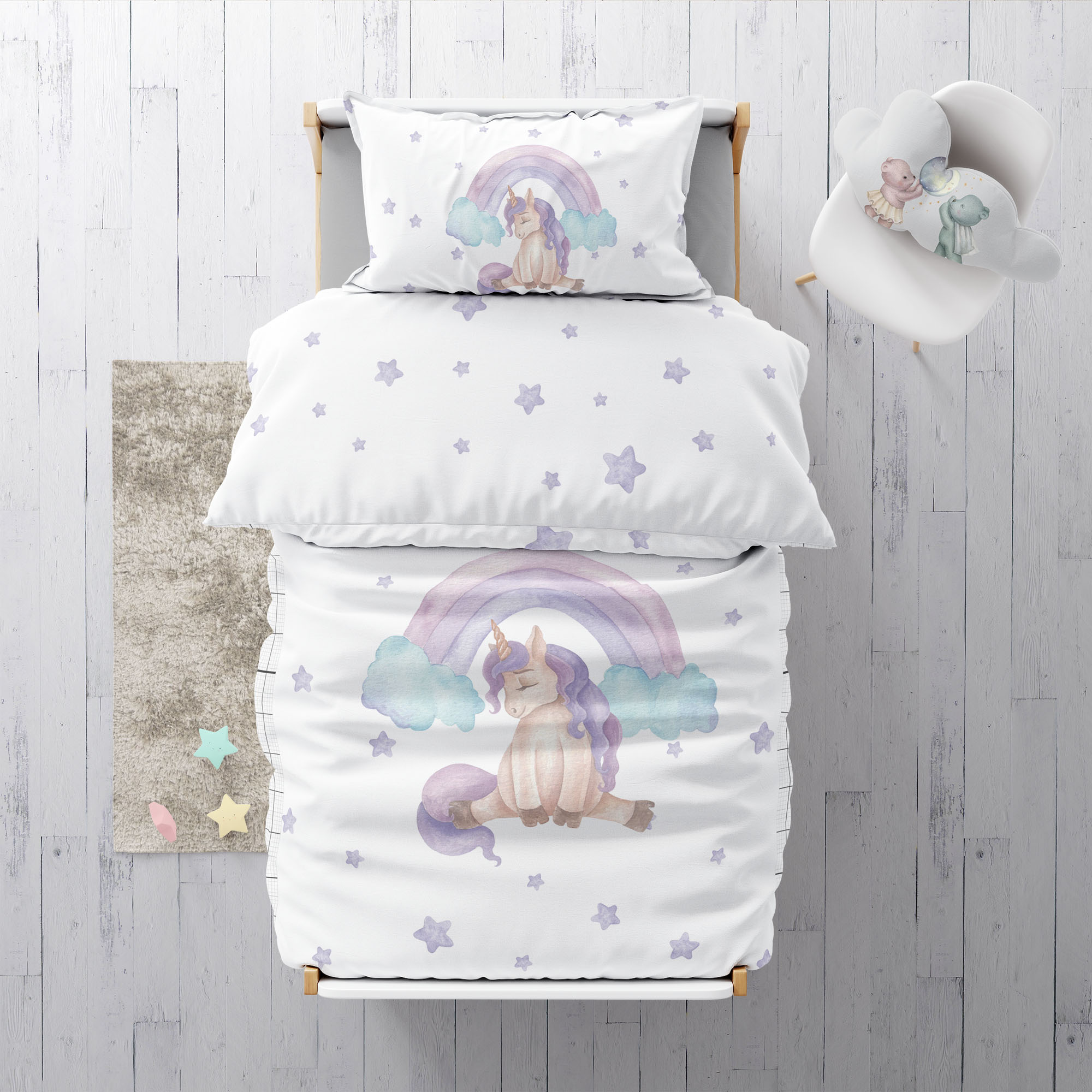 “Mein liebes Einhorn” Premium Kinderbettwäsche - Leslis