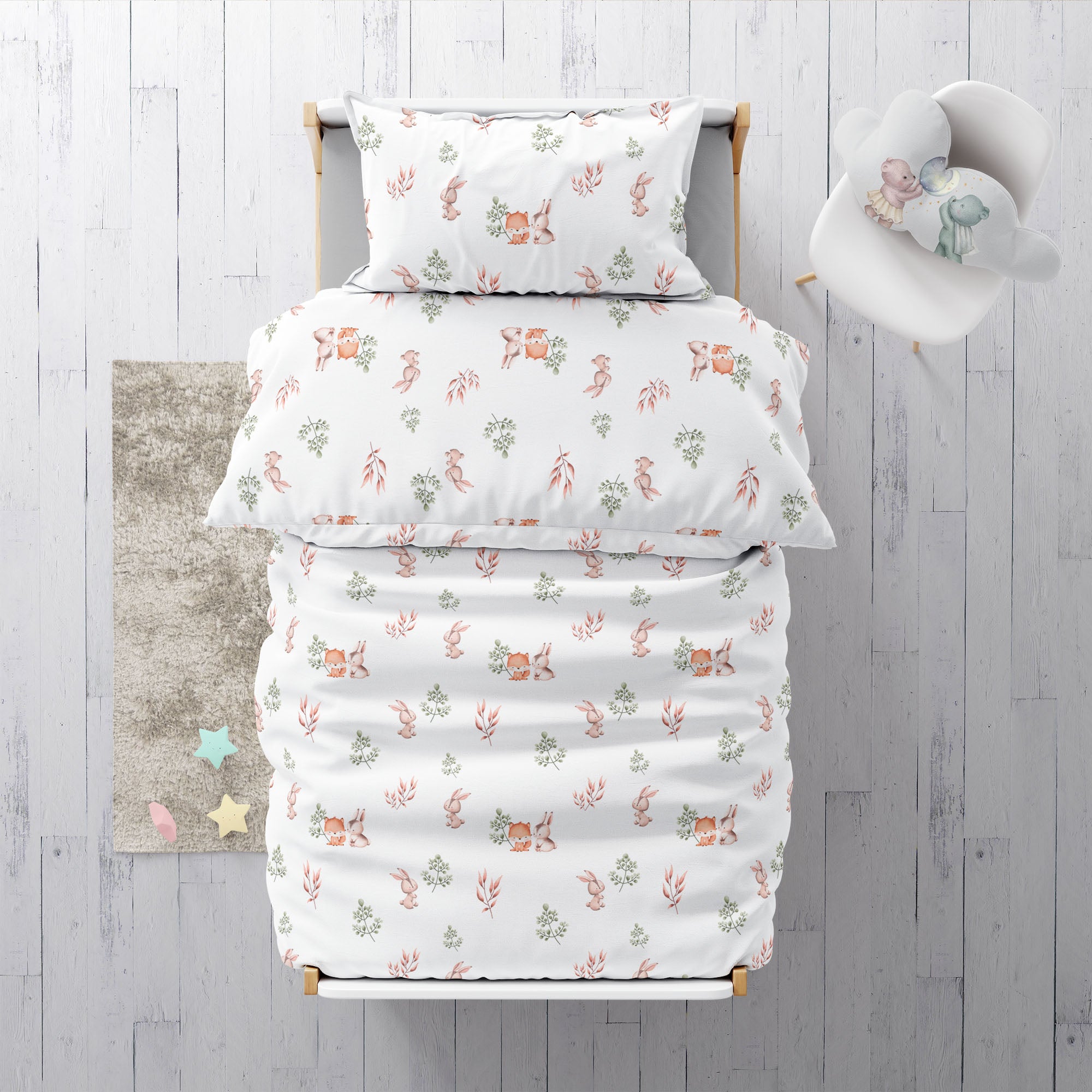 “Fuchs und Hase” Premium Kinderbettwäsche - Leslis