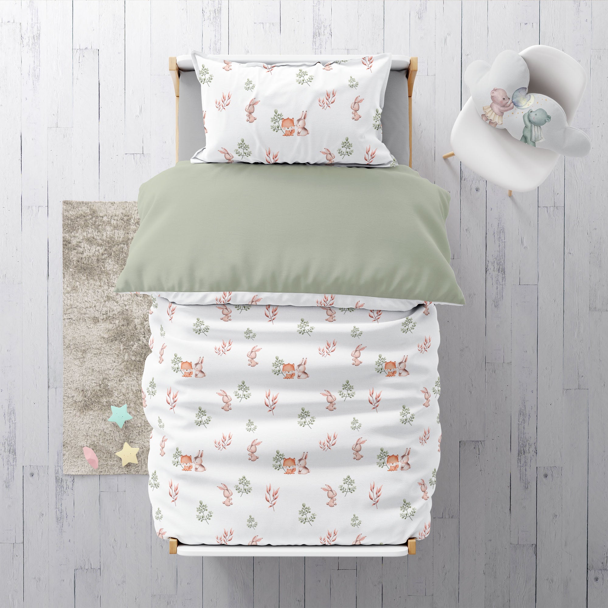 “Fuchs und Hase” Premium Kinderbettwäsche - Leslis