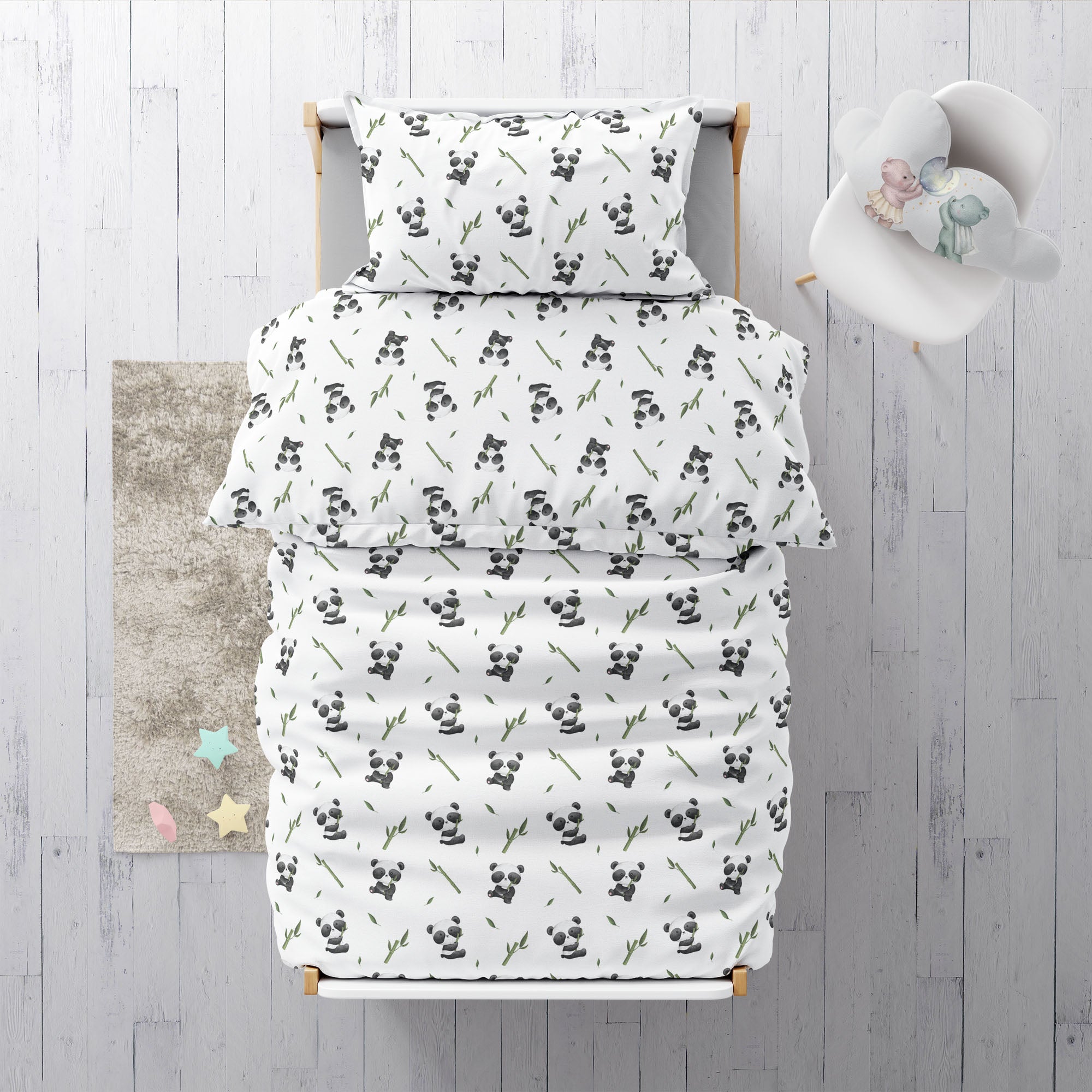 “Pandas” Premium Kinderbettwäsche - Leslis