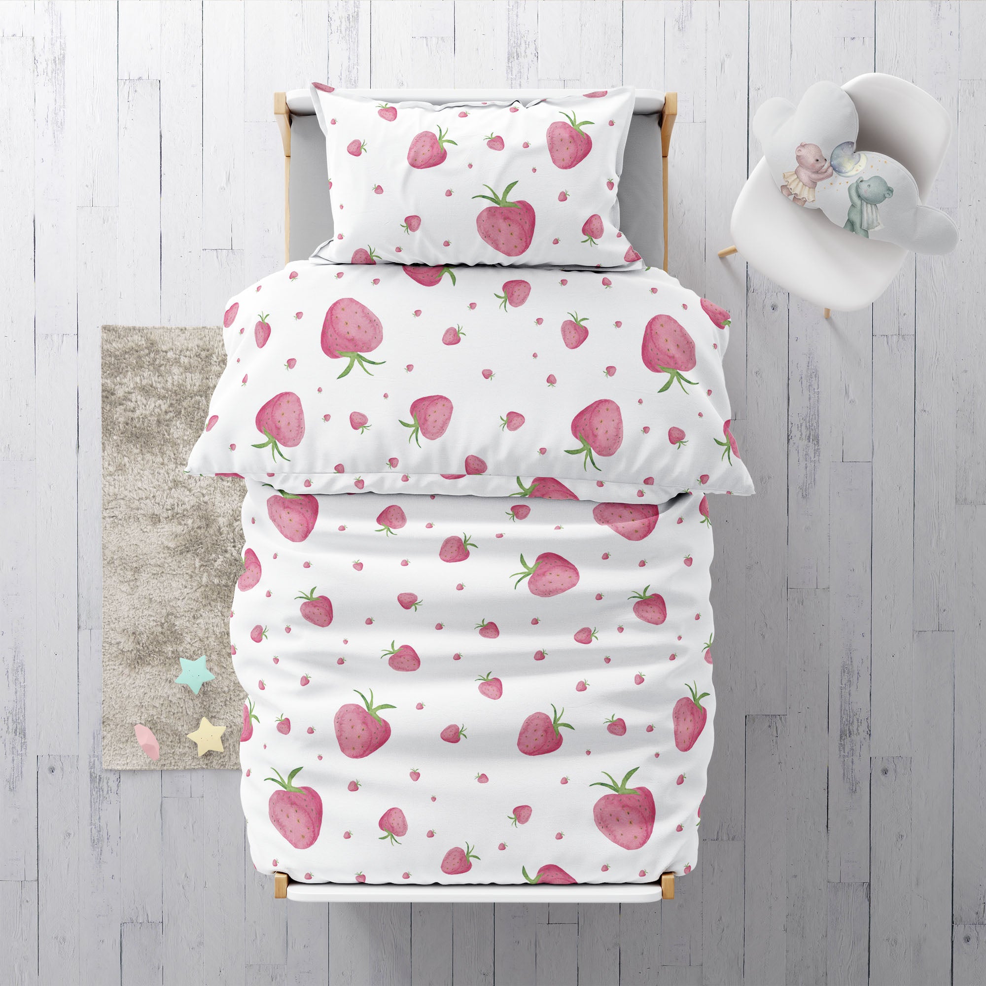 "Strawberries" premium children's bed linen