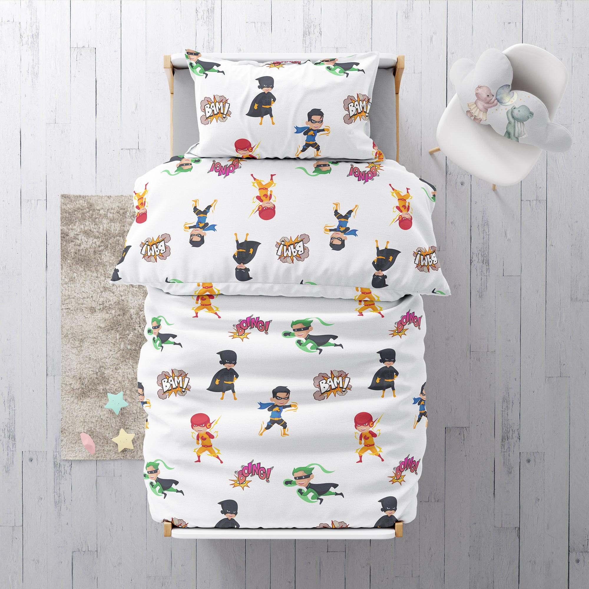 "Superheroes" premium children's bed linen