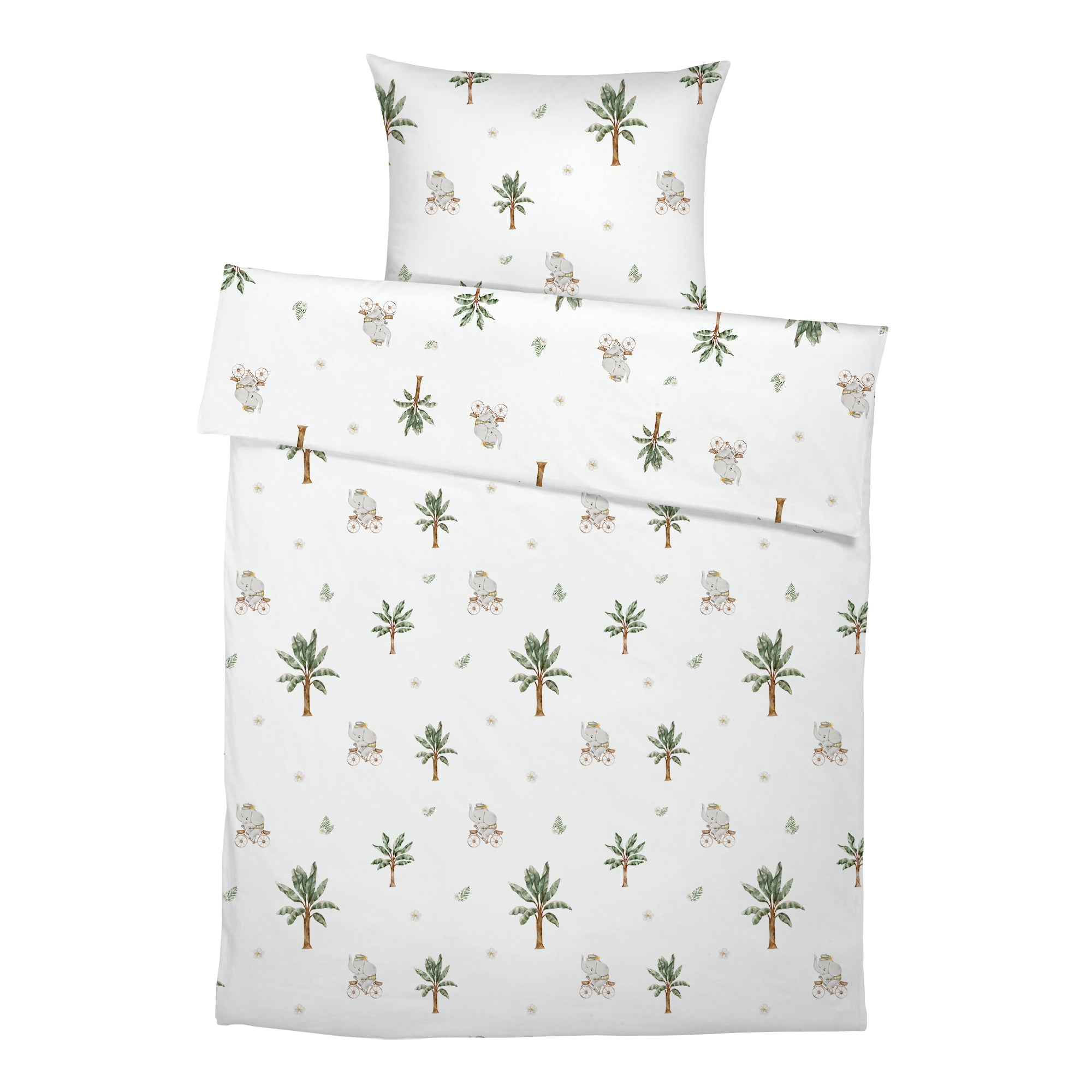 "Elephants and palm trees" premium children's bed linen