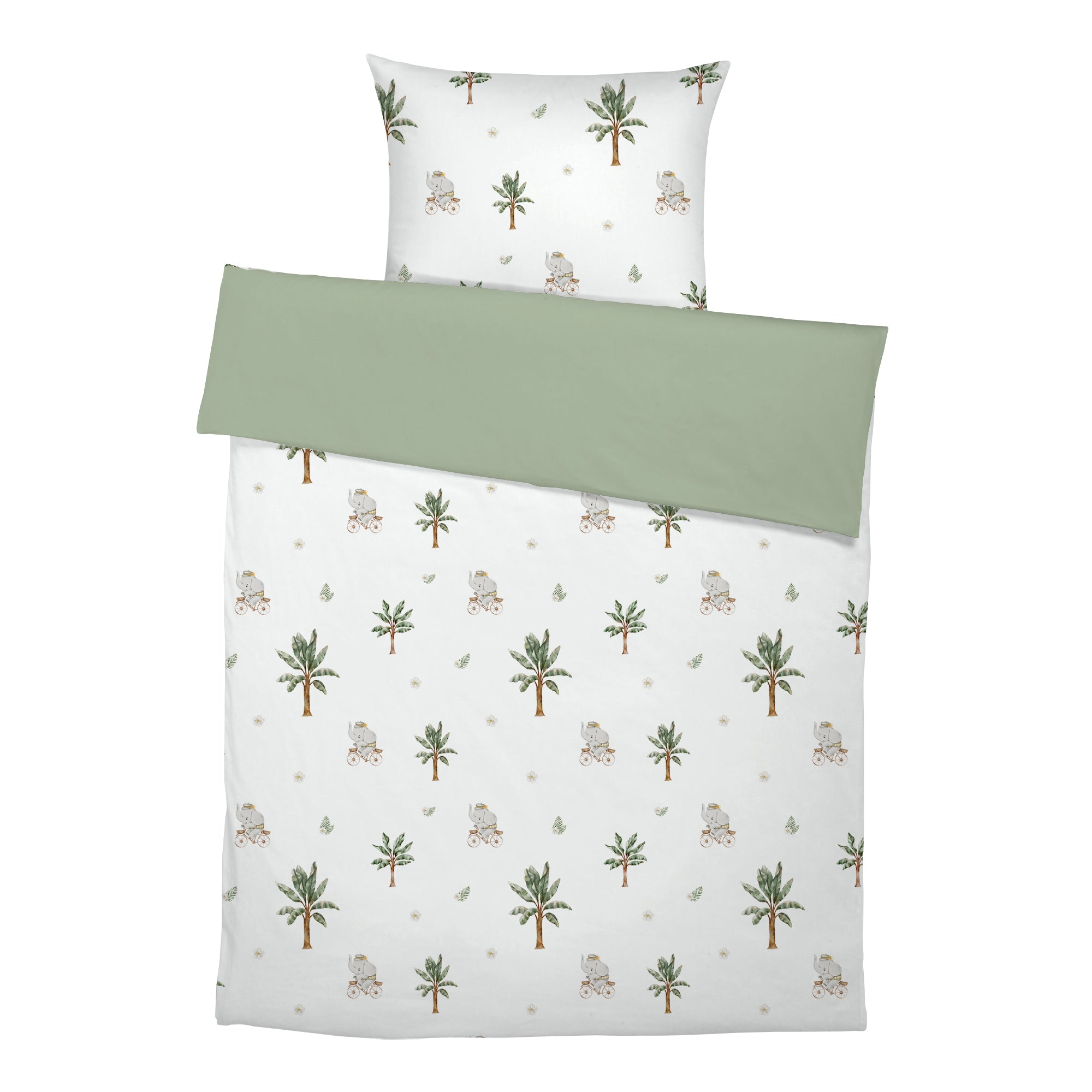 "Elephants and palm trees" premium children's bed linen