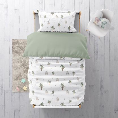 "Elephants and palm trees" premium children's bed linen