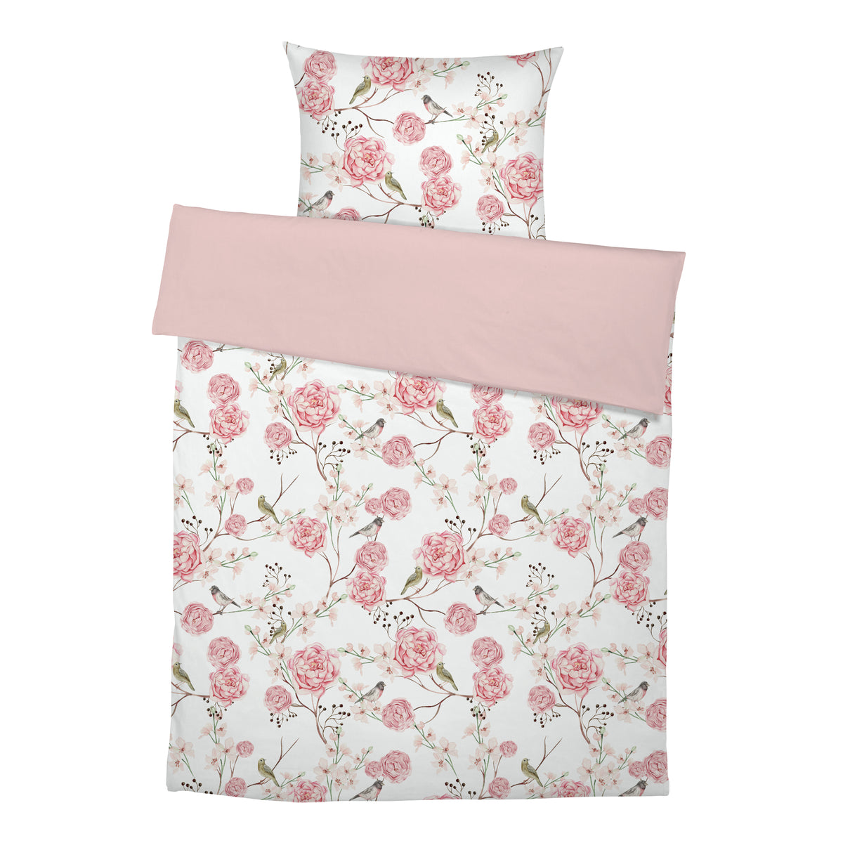 "Vögel und Blumen" Premium Kinderbettwäsche - Leslis