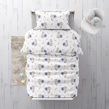 "Cat with flowers" premium children's bed linen