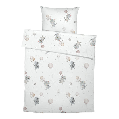 "Cat with balloons" premium children's bed linen