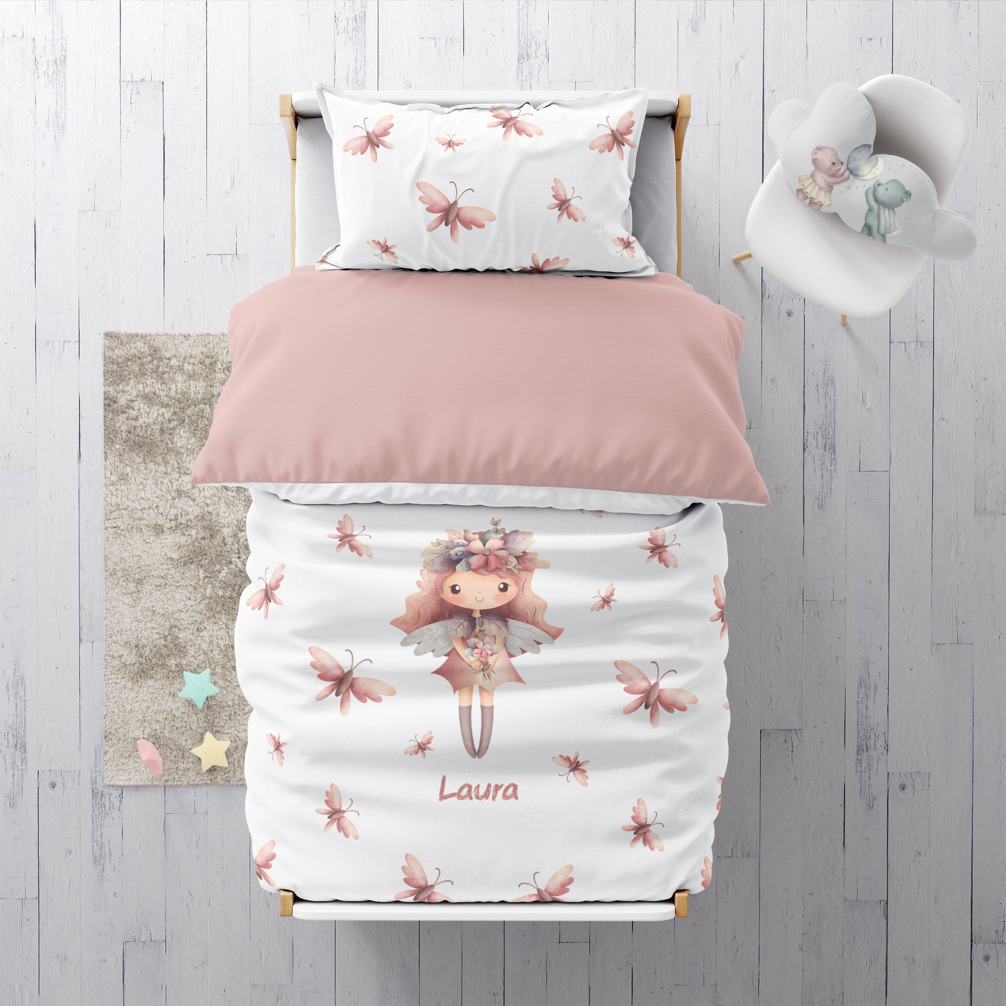 "Fairy" premium bed linen with name
