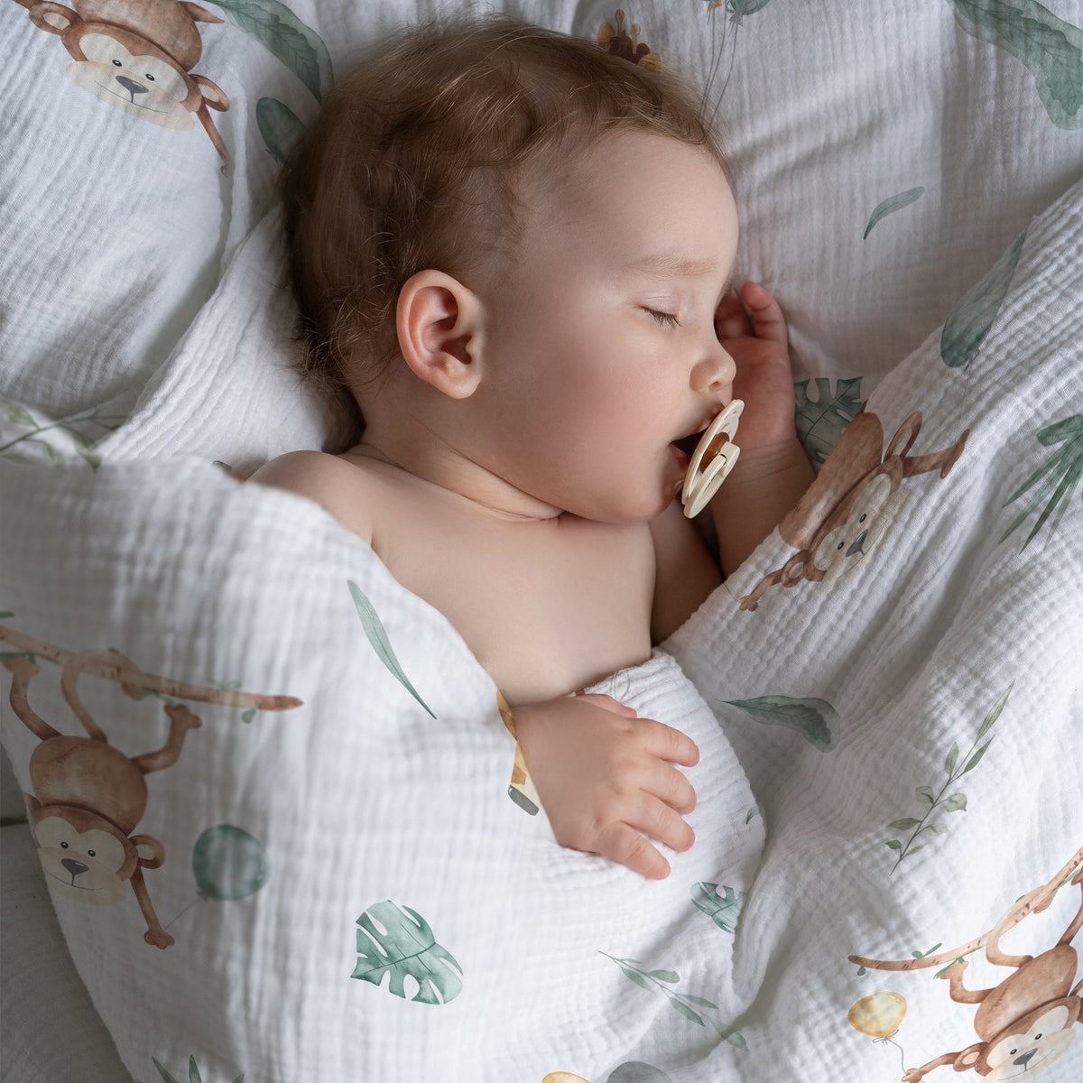 “Affe und Giraffe” Premium Kinderbettwäsche - Leslis