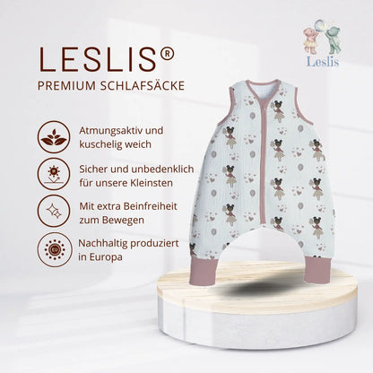 "Little Princess" Premium Schlafsack mit Füßen aus Musselin 0.5 TOG - Leslis