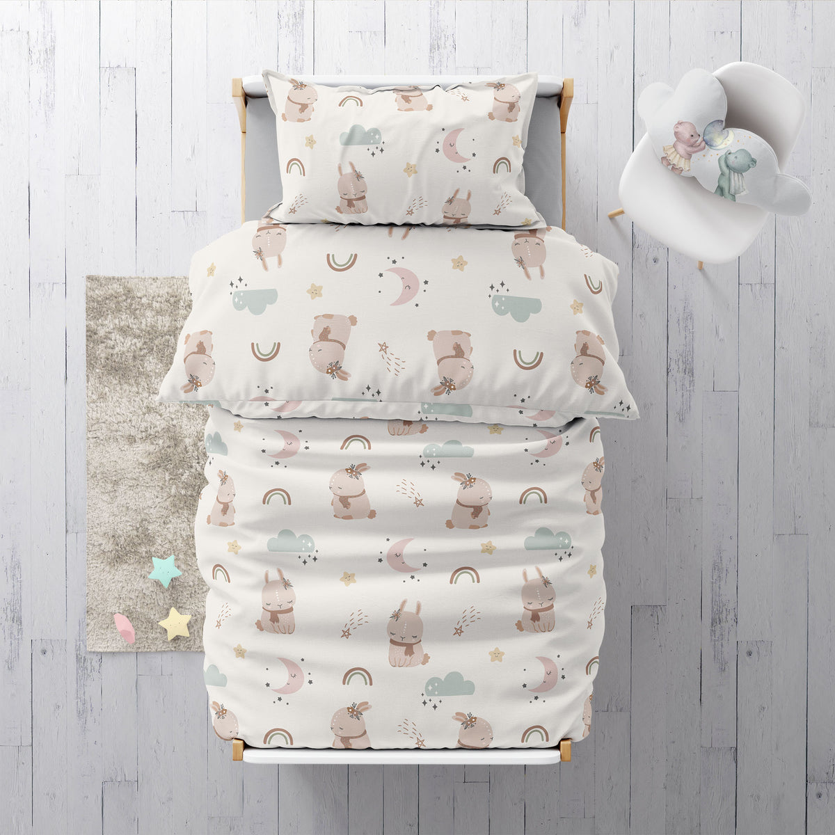 “Nordic Bunny” Premium Kinderbettwäsche - Leslis