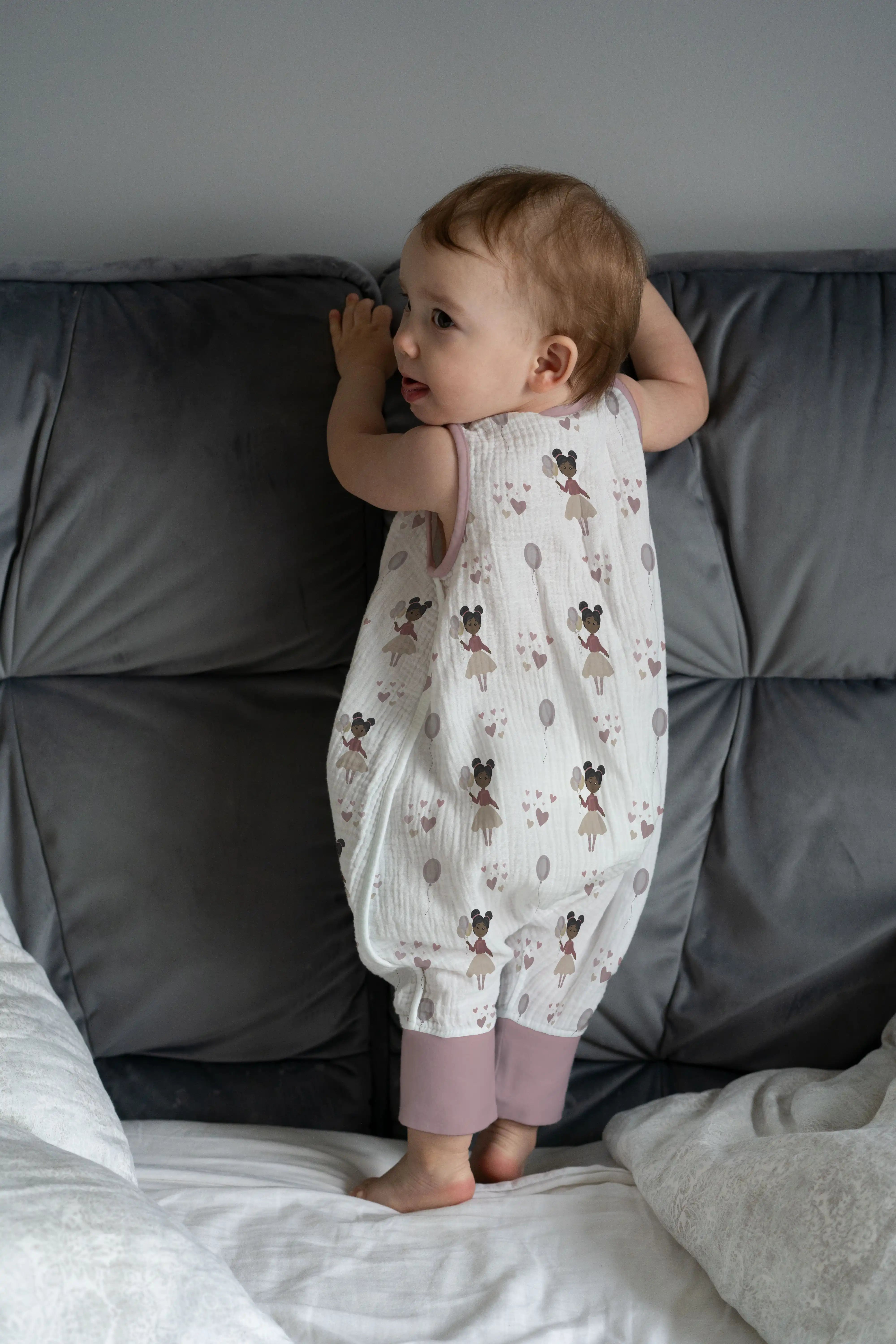 "Little Princess" premium sleeping bag with feet made of muslin 0.5 TOG