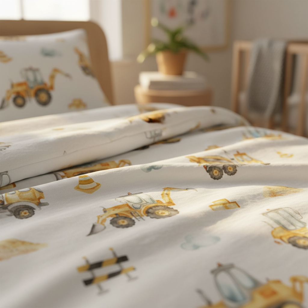 « Chantier » – Linge de lit haut de gamme pour enfants