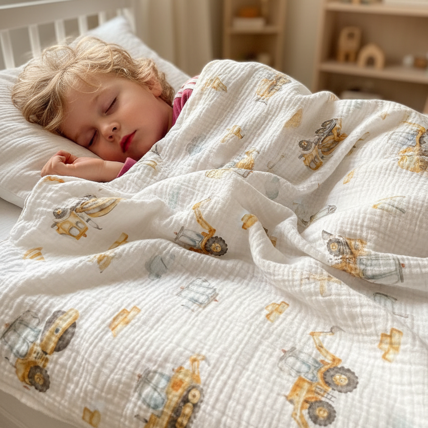 « Chantier » – Linge de lit haut de gamme pour enfants