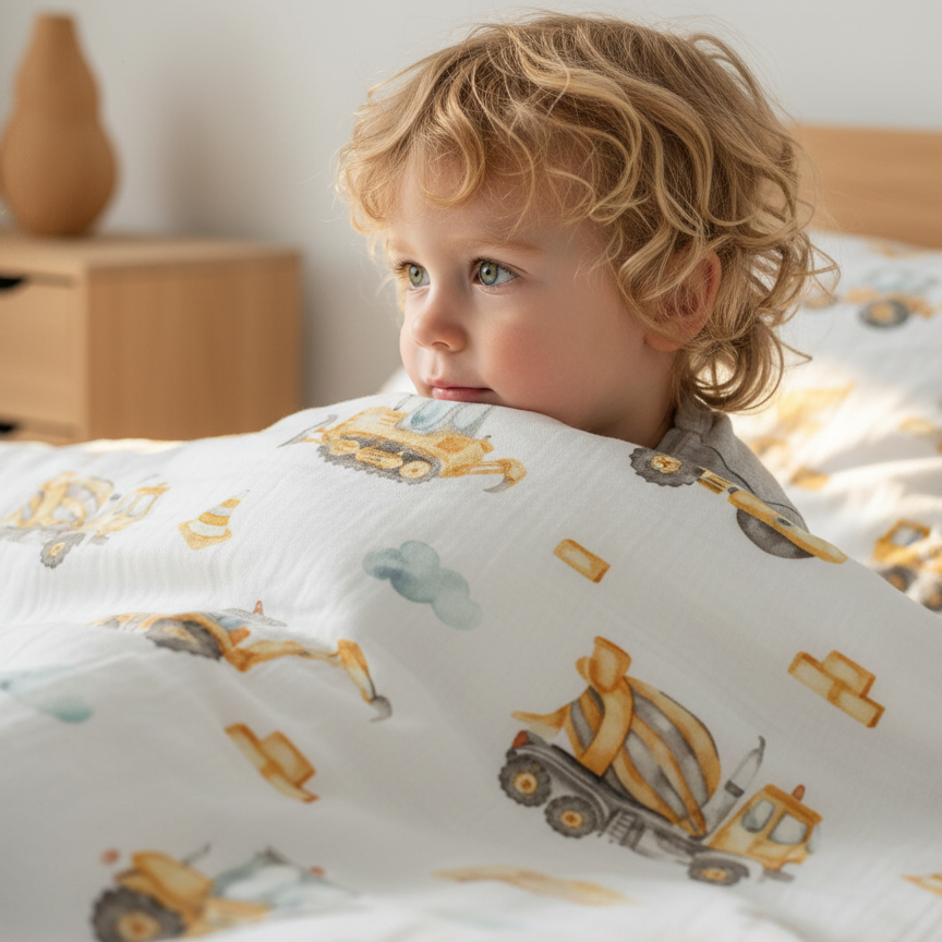 « Chantier » – Linge de lit haut de gamme pour enfants