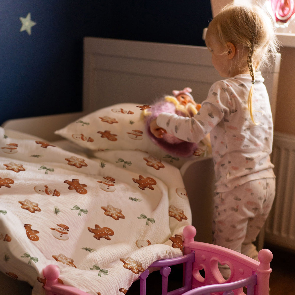 "Lebkuchenmännchen" Premium Kinderbettwäsche - Leslis