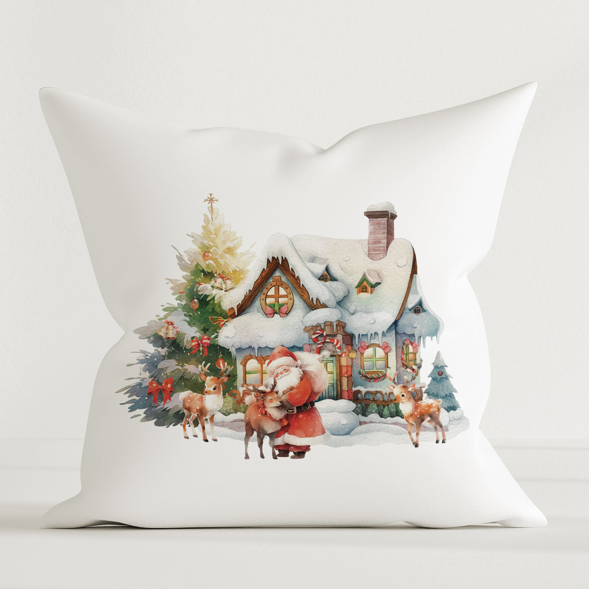 "Haus des Santa Claus" Premium Dekokissen - Leslis