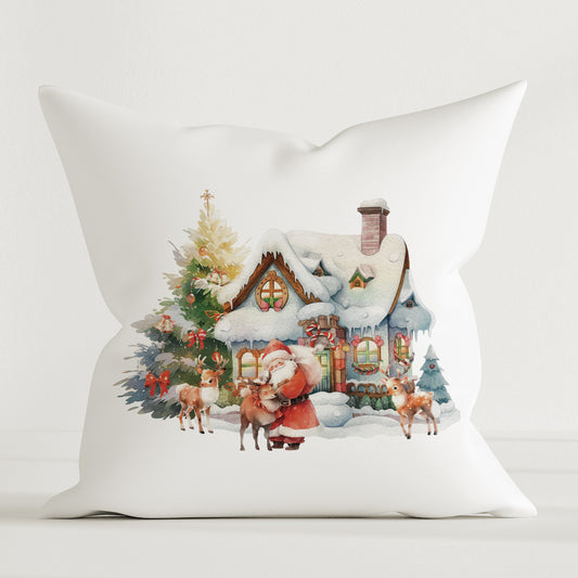 "Haus des Santa Claus" Premium Dekokissen - Leslis
