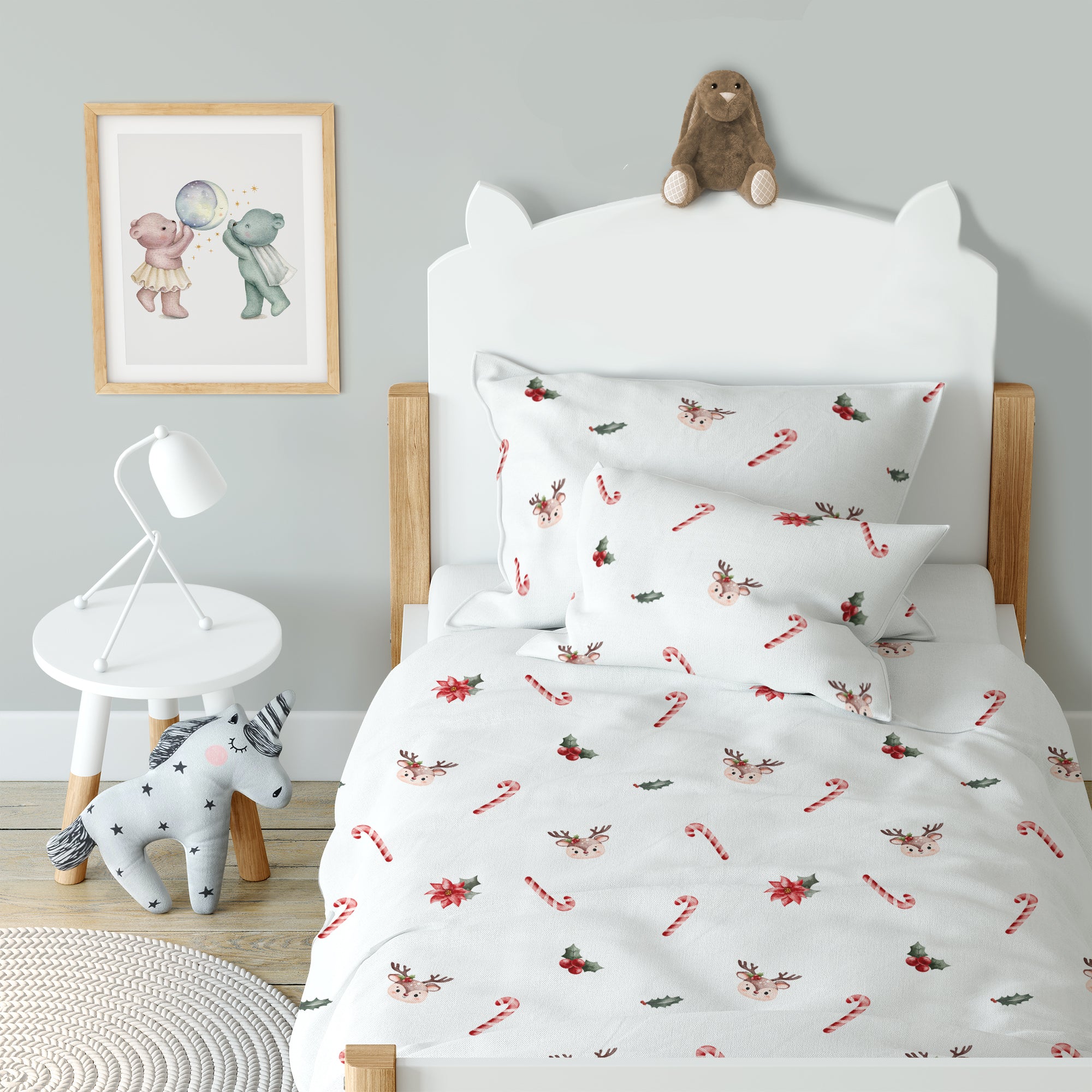 "Candy Canes and Deer" Premium Children's Bedding