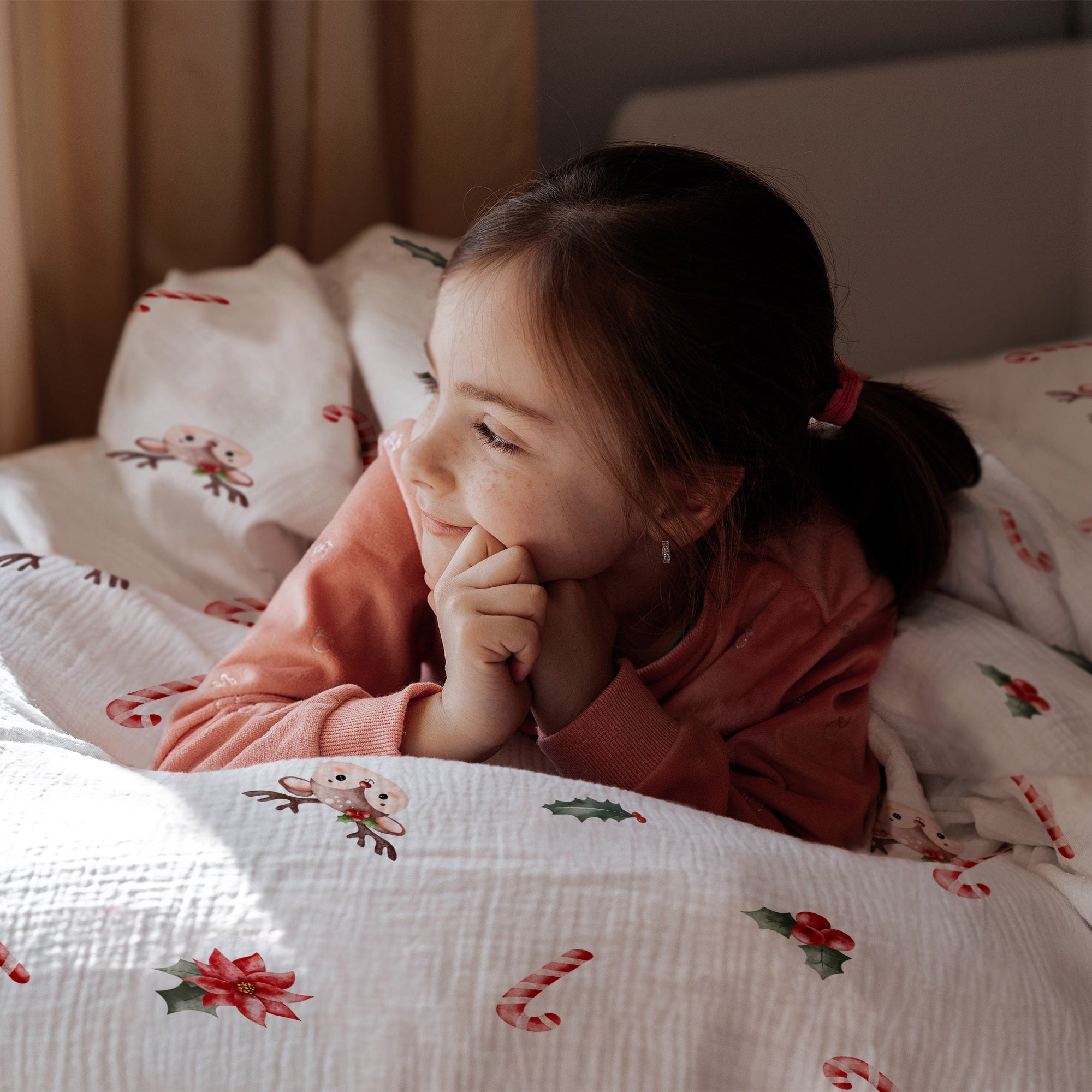 "Zuckerstangen und Rehe" Premium Kinderbettwäsche - Leslis