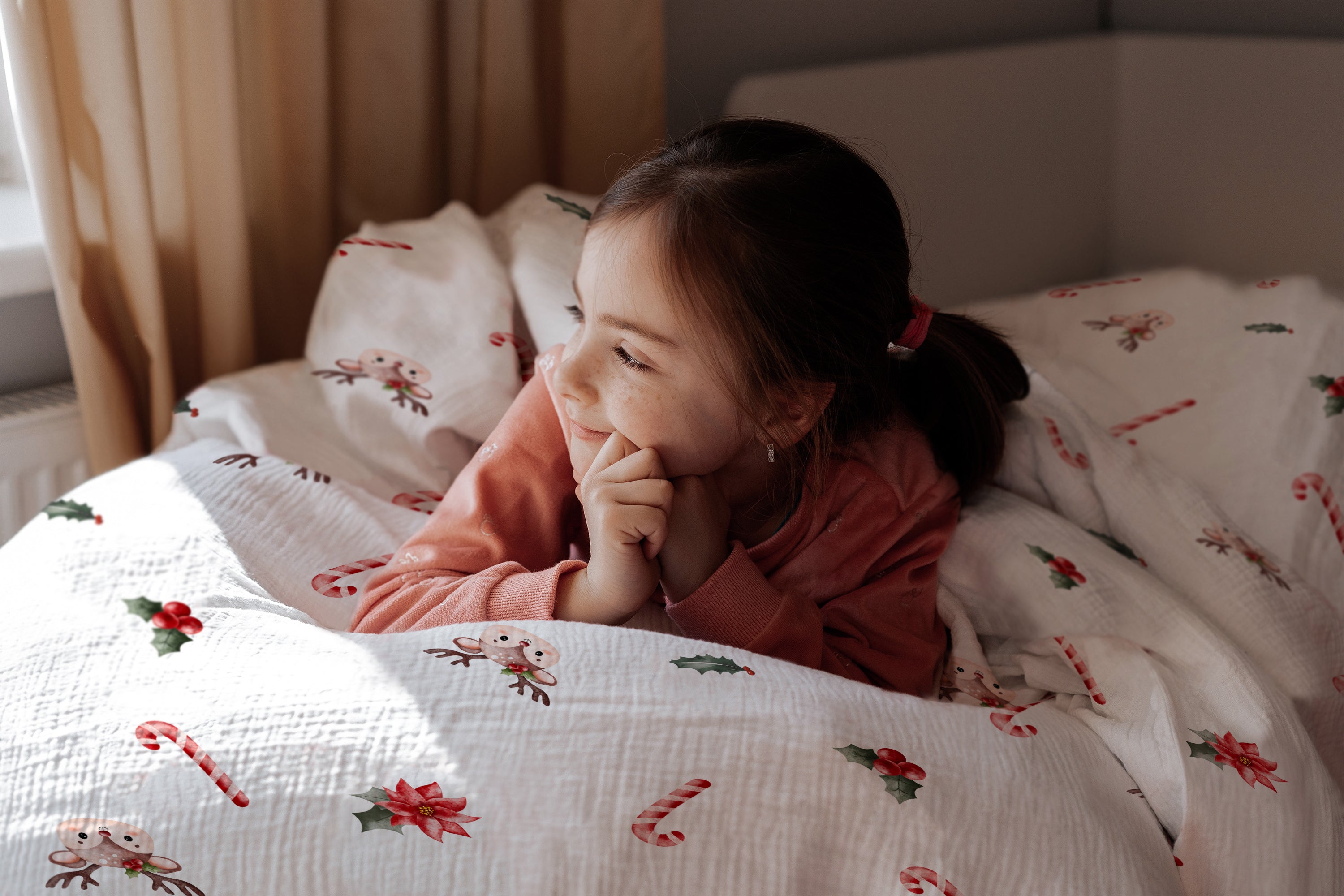 "Zuckerstangen und Rehe" Premium Kinderbettwäsche - Leslis