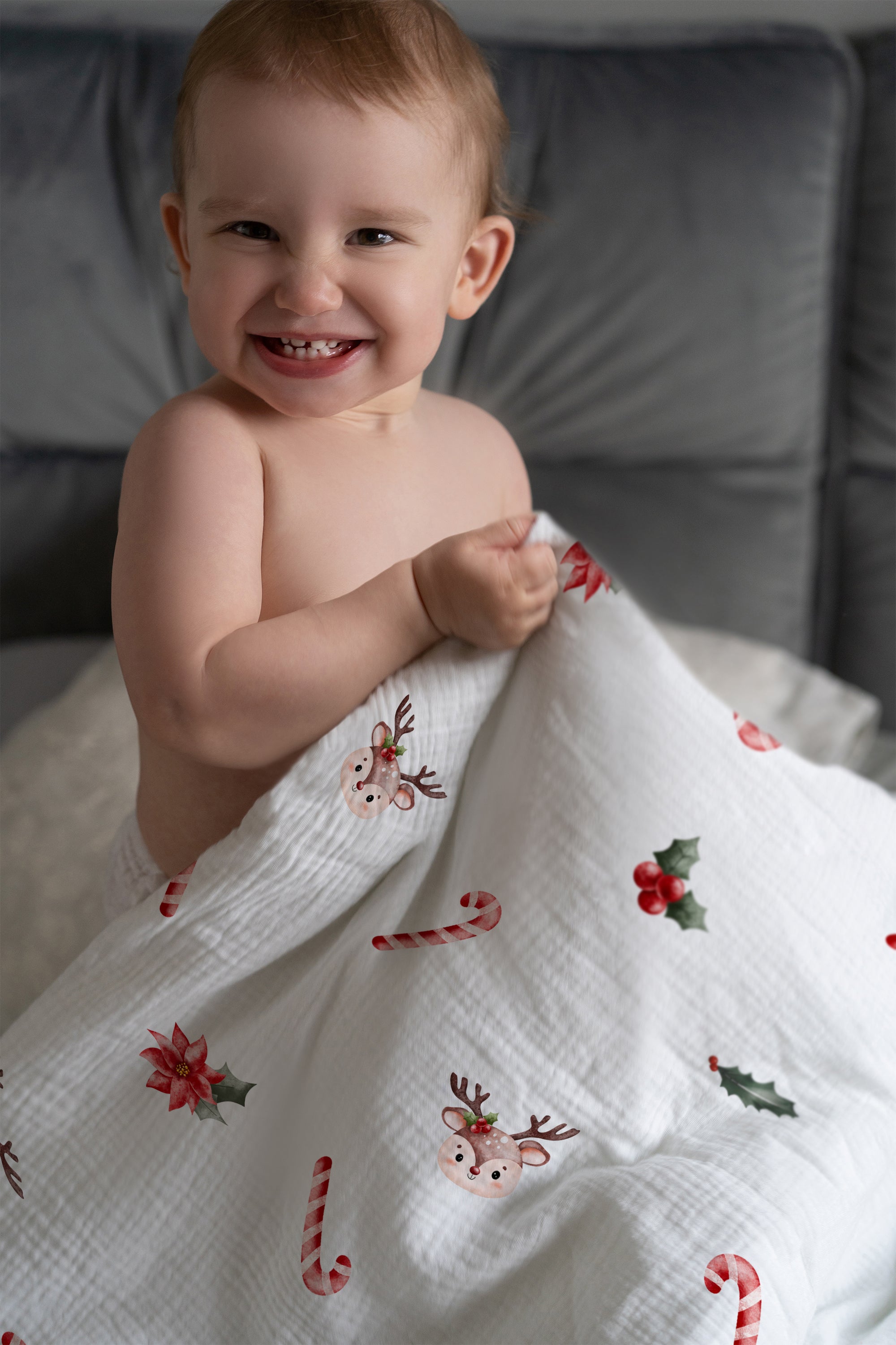 "Candy Canes and Deer" Premium Children's Bedding