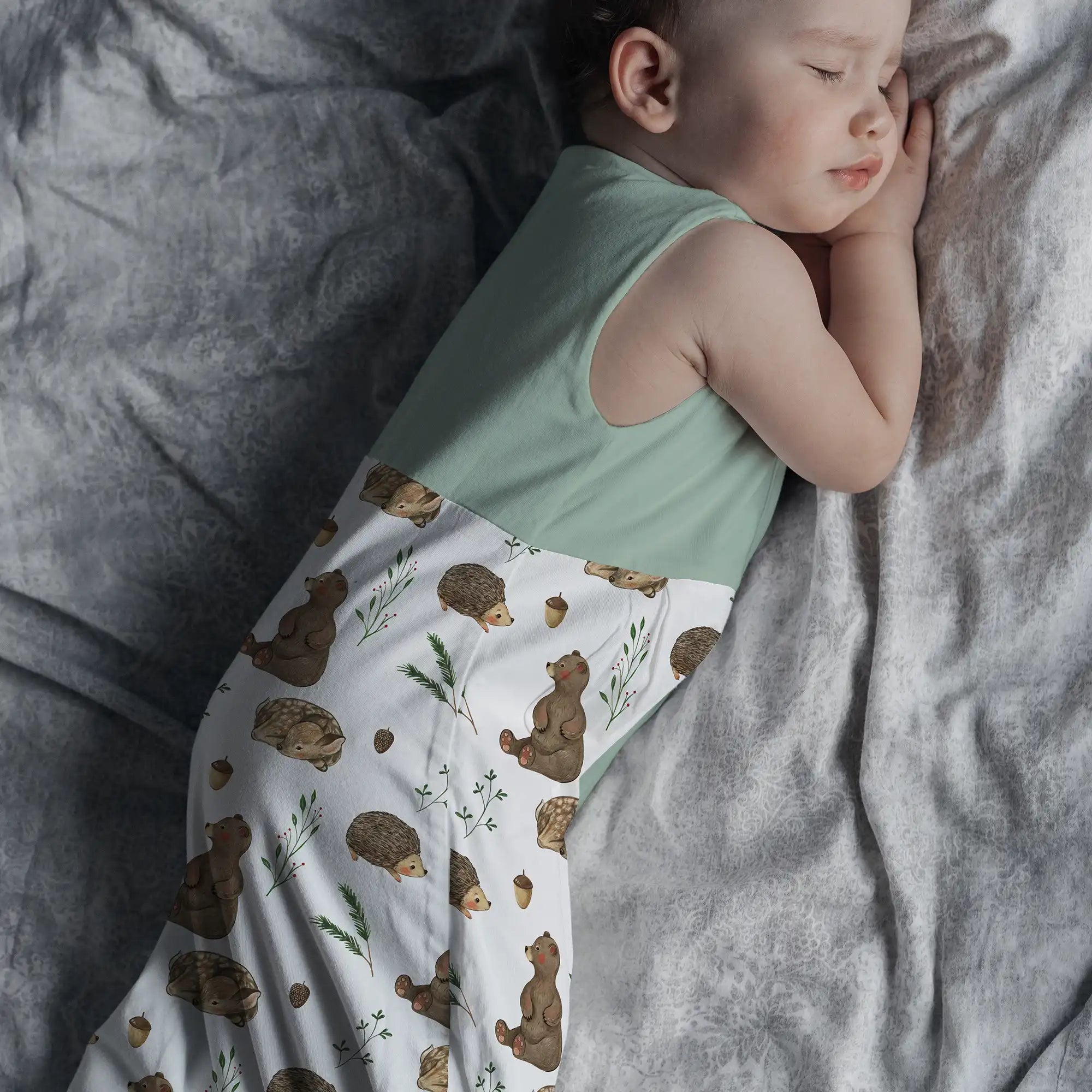 "Bear Hedgehog Deer" Premium Jersey Sleeping Bag 1.0 TOG