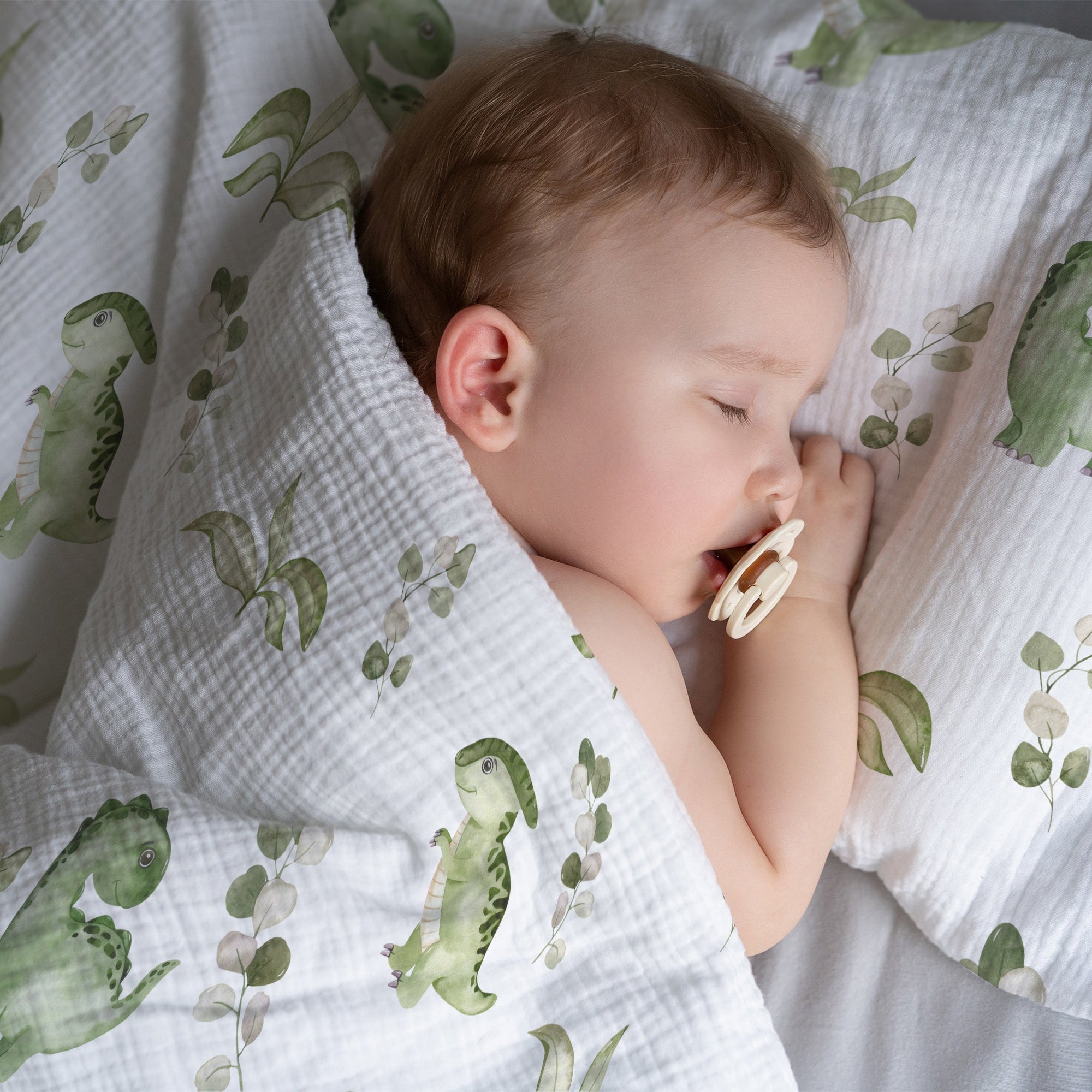 “Eukalyptus Dinos” Premium Kinderbettwäsche - Leslis