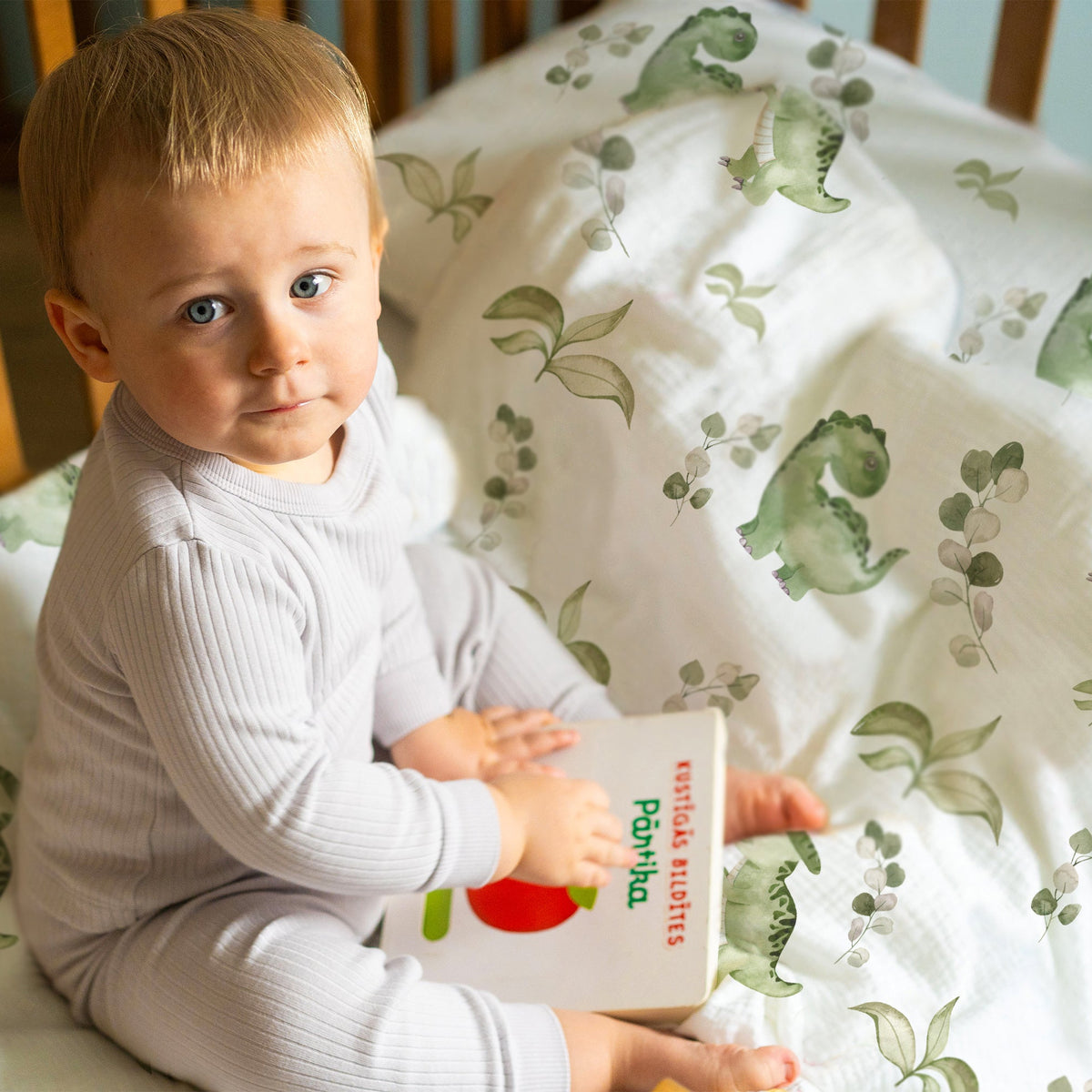 “Eucalyptus dinosaurs” – Premium children’s bed linen