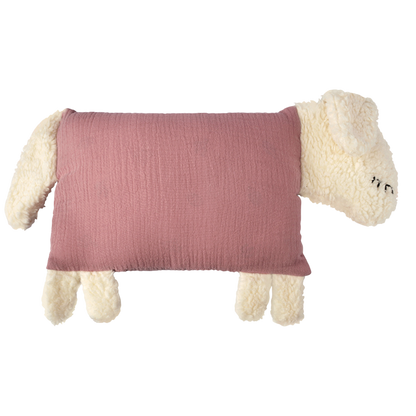 Altrosa Kuschelschaf mit weichem Kopf und weichen Beinen.