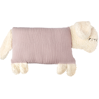 Kuschelschaf in zartem Rosa mit weichem Kopf und weichen Beinen.