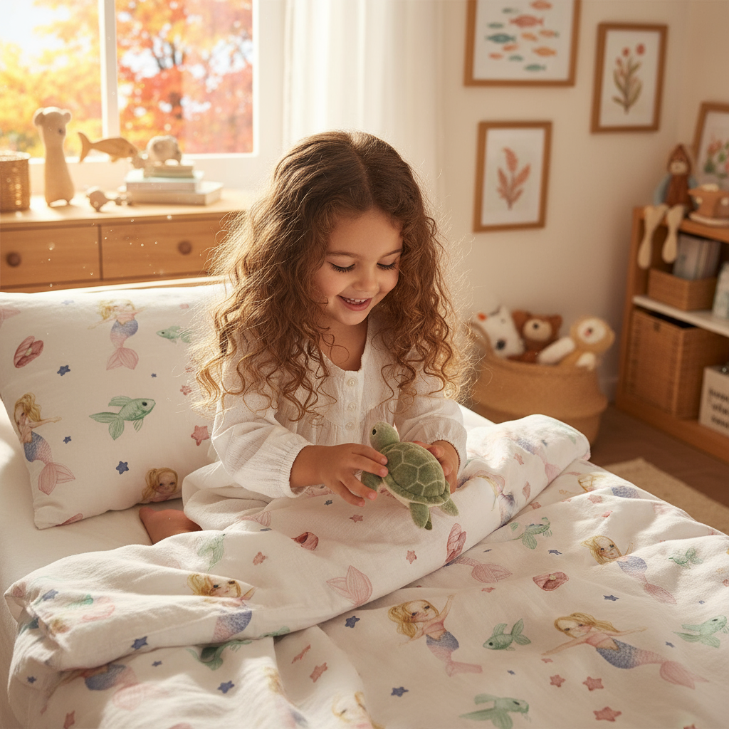 Linge de lit pour enfants "Sirènes" Premium